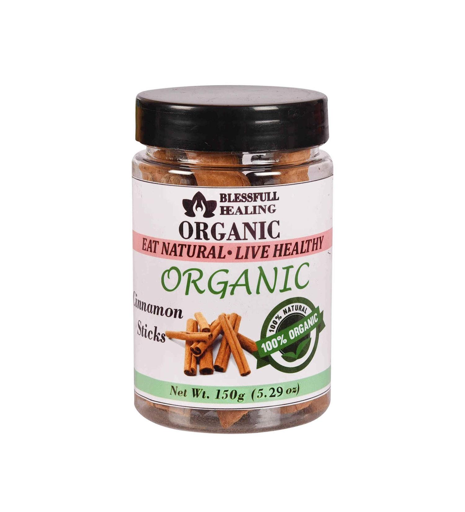 Blessfull Healing Organic Cinnamon Sticks 150 Gram Airtight Container (Packing May Vary) 150 Gram 5.29 oz - Buy Online on GoSupps.com