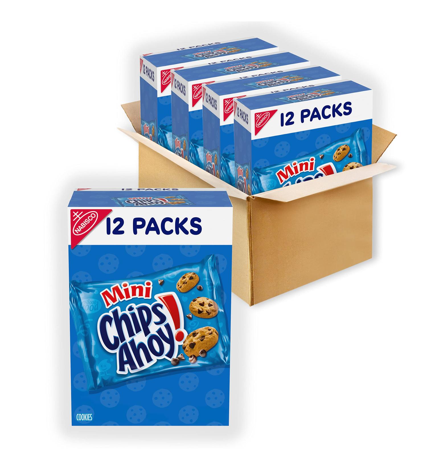 CHIPS AHOY! Mini Original Chocolate Chip Cookies 48 Snack Packs - 4 Boxes, 1 Ounce Each - Buy Online on GoSupps.com