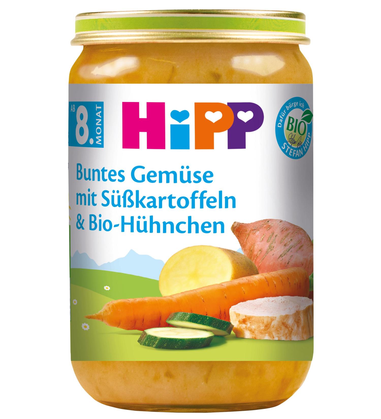 HiPP Colorful Vegetables with Sweet Potatoes and Organic Chicken Pack of 6 (6 x 220 g) Sweet Potatoes and Organic Chicken Pack of 6 (6 x 220 g)