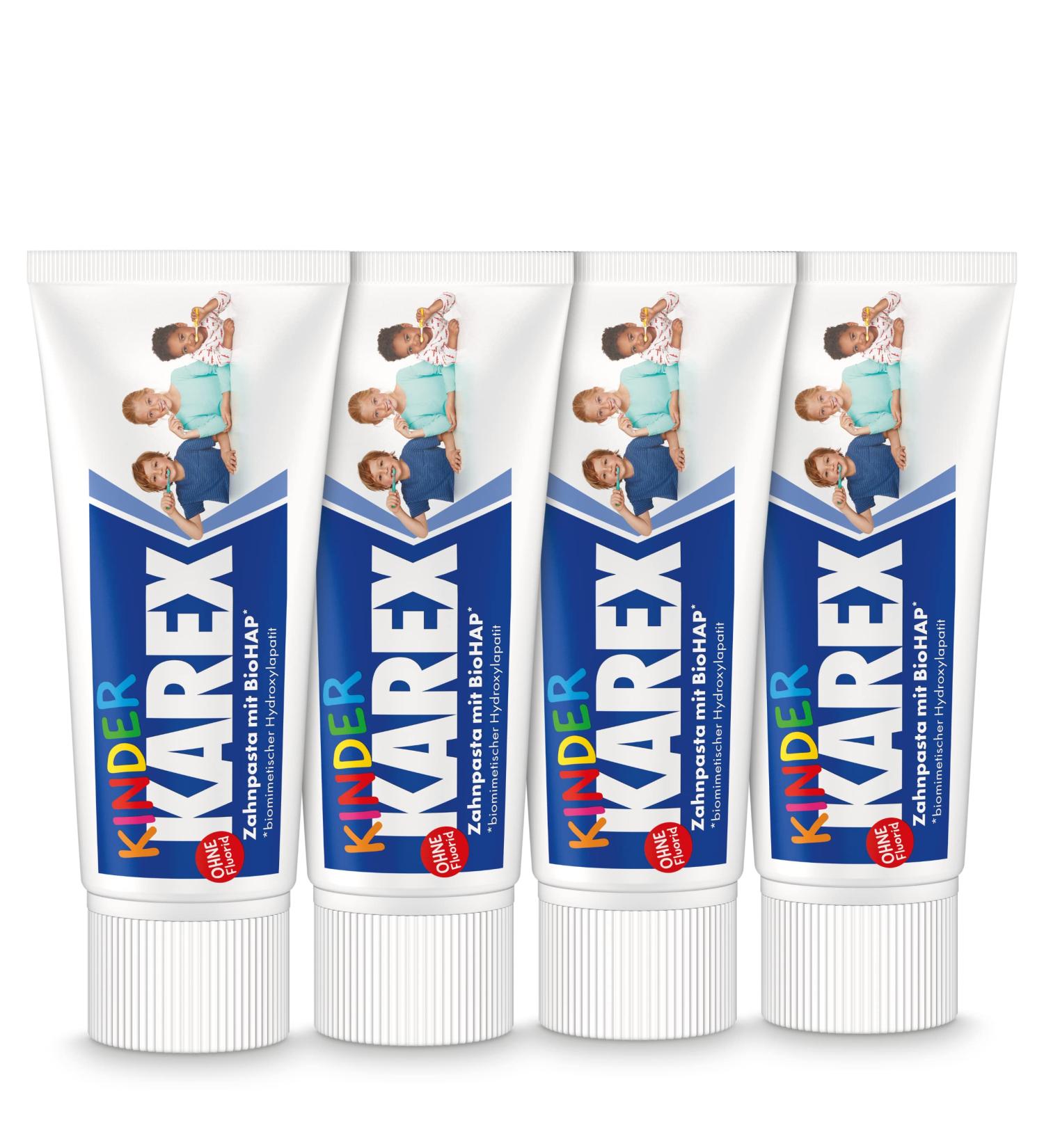 Buy Children Karex Toothpaste - 4 x 50 ml | Fluoride-Free Organic Caries Protection for Kids 0+ - Buy Online on GoSupps.com