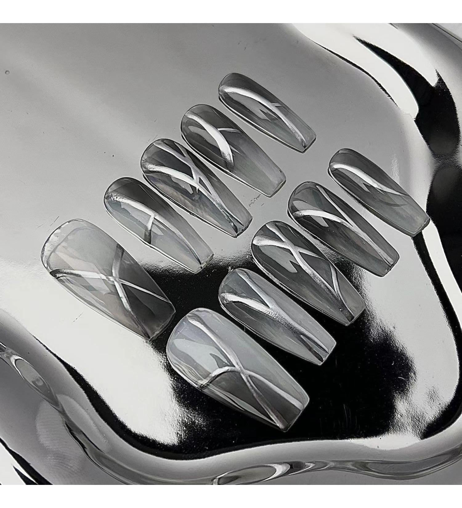 Temperament-enhancing manicure retro metal feeling gradually changing the sky hand-wearing manicure fake nails sticker.(XS)