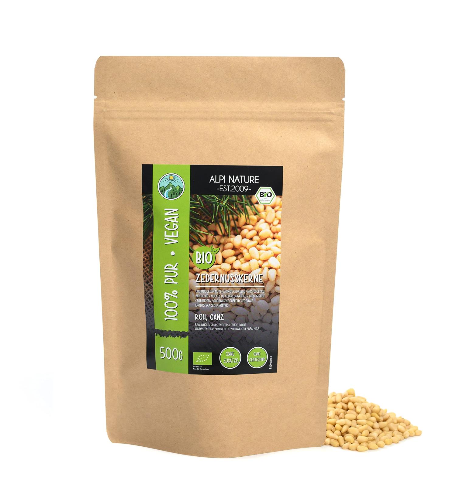 Buy Organic Cedar Kernels 500g | 100% Pure & Natural Cedar Nuts | Lab-Tested Organic Quality - Buy Online on GoSupps.com