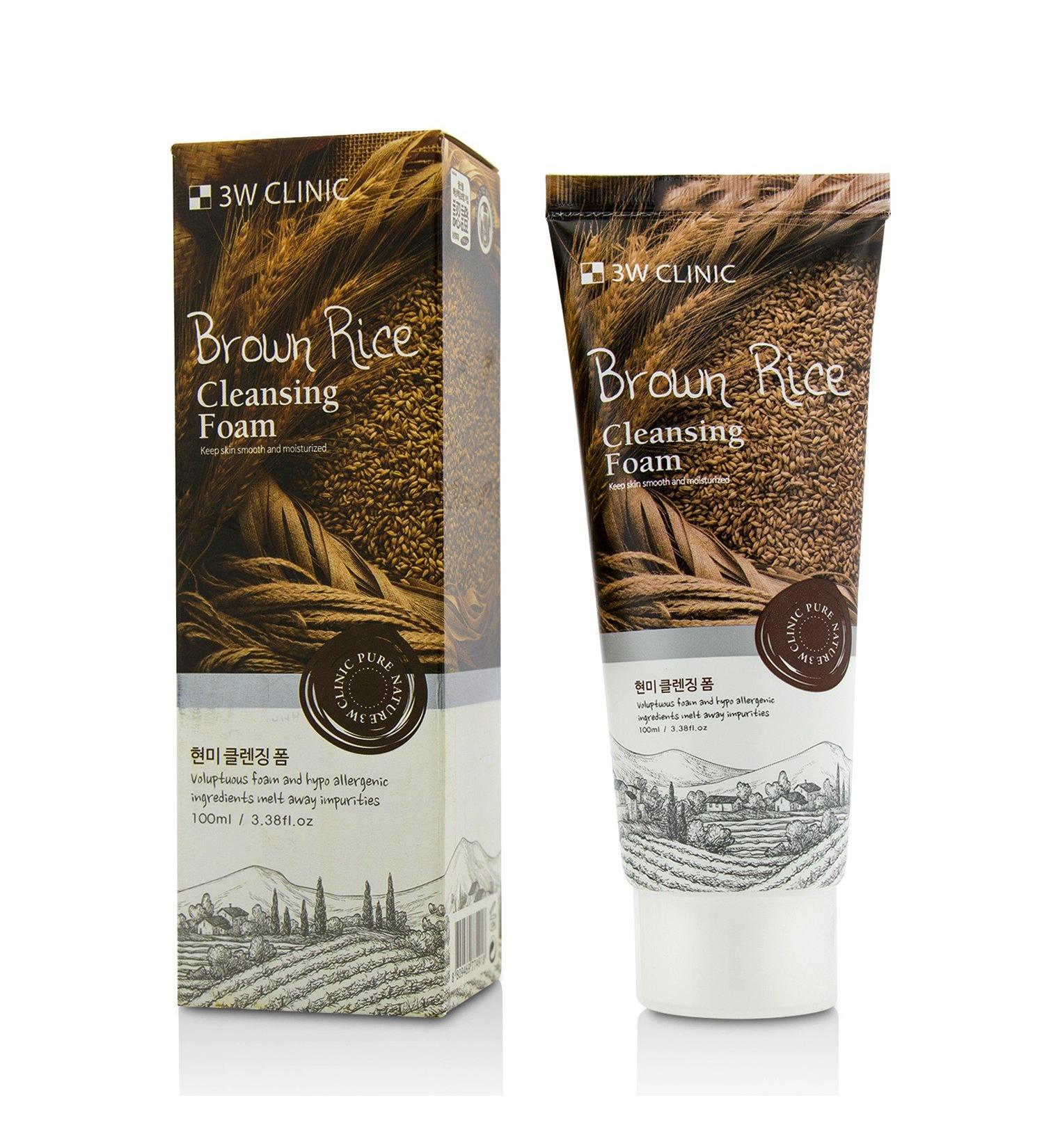 3W Clinic Brown Rice Cleansing Foam 100ml - Best Seller for Clear Skin | International Shipping Available - Buy Online on GoSupps.com