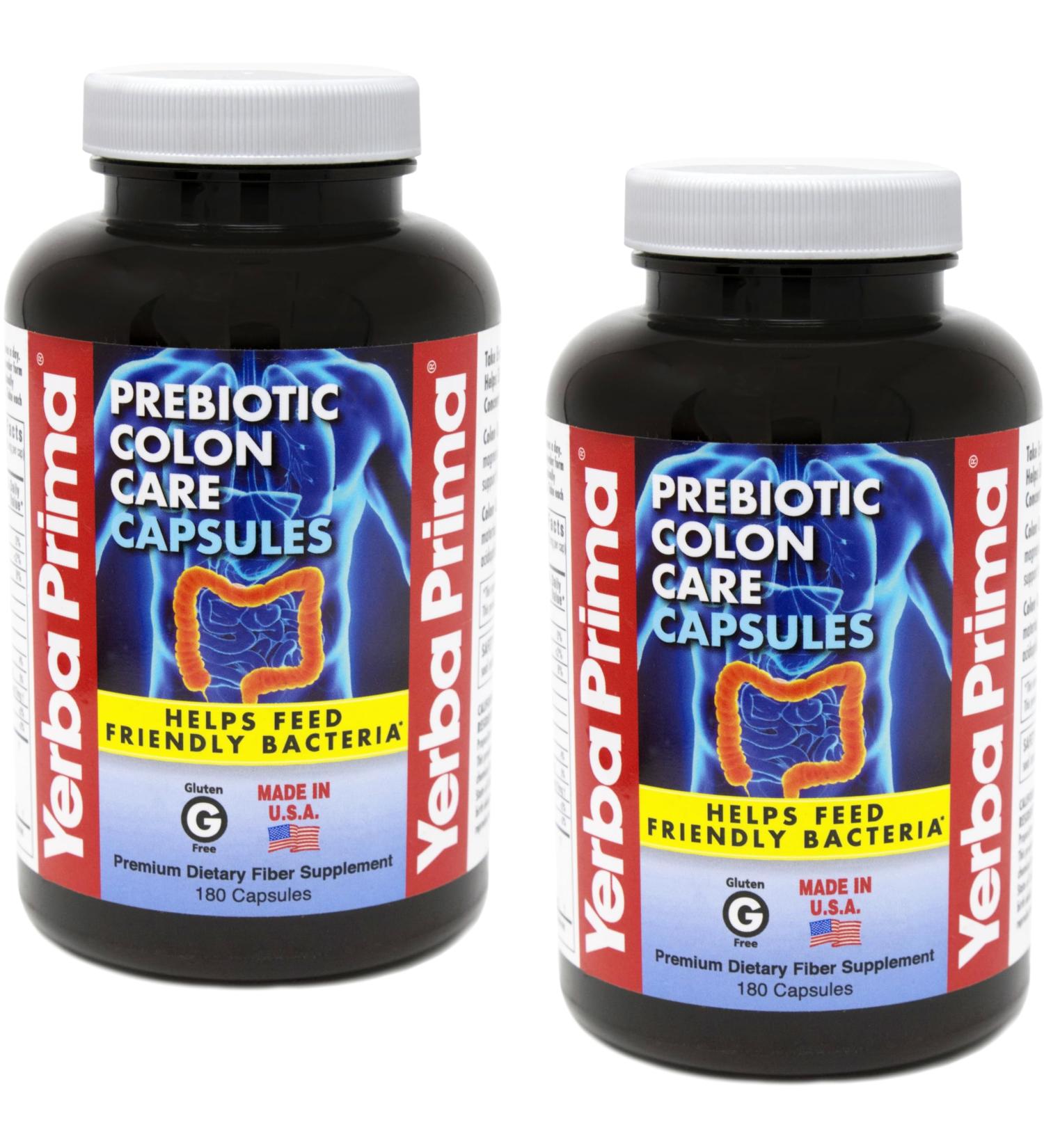 Yerba Prima Prebiotic Colon Care Capsules, Non-GMO, Keto Friendly, 180 Caps, (2 Pack) - Buy Online on GoSupps.com