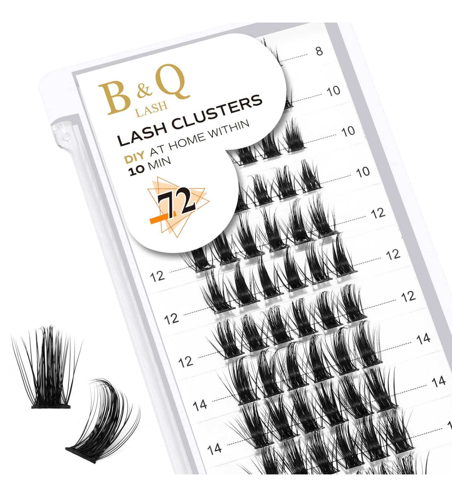 Shop 72 PCS DIY Eyelashes - B&C Reusable Wispy Fluffy Individual Eyelash Extensions for Beginners | D-8-16 MIX B38 - Buy Online on GoSupps.com