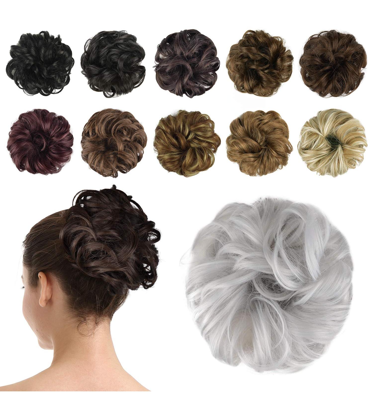BARSDAR Synthetic Hair Bun Extension - Messy Hair Scrunchie for Women - Gray 40g - Buy Online on GoSupps.com