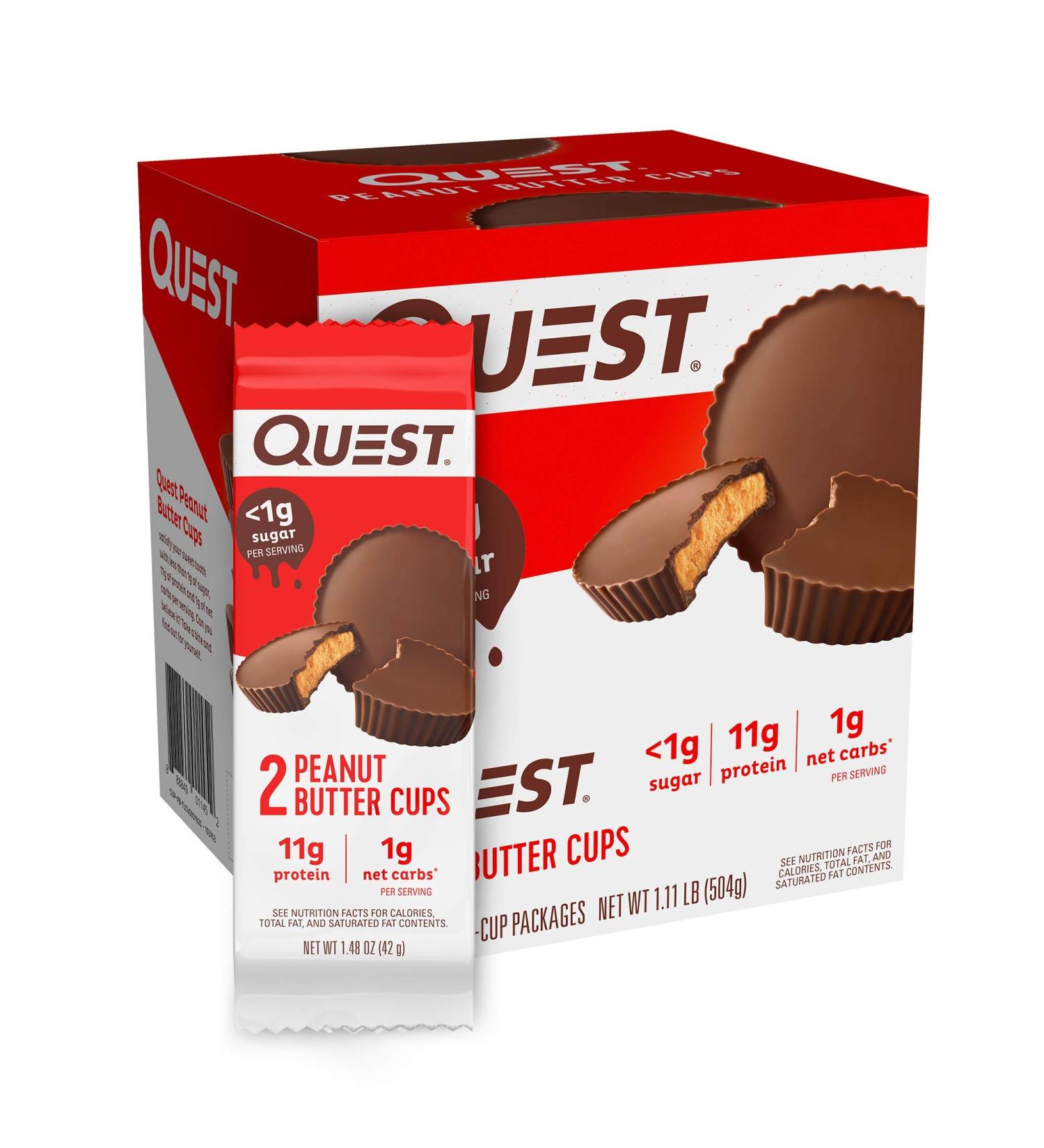 Quest Nutrition High Protein Low Carb Peanut Butter Cups - 12 Pack | Healthy Snacks - Buy Online on GoSupps.com