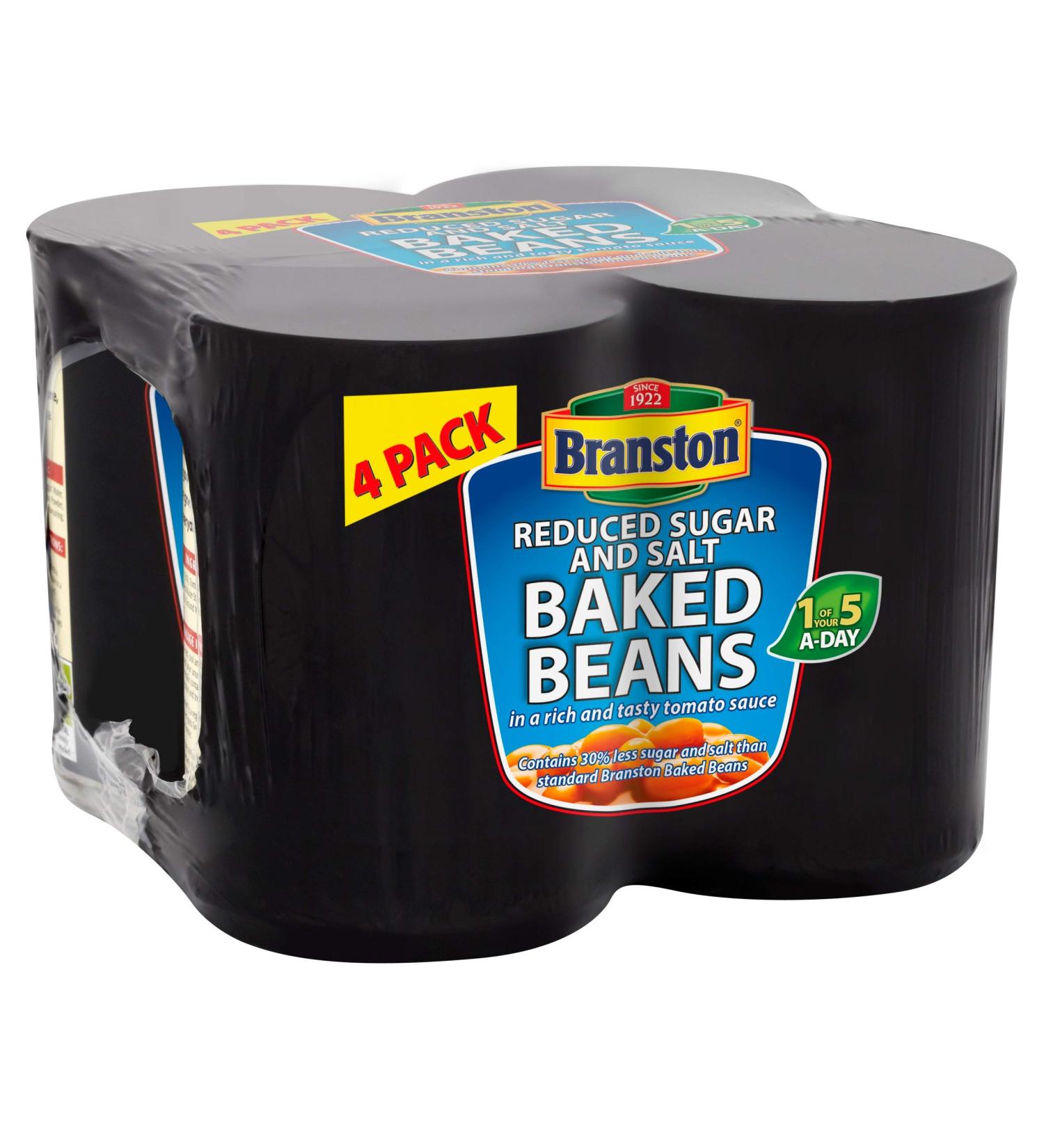 Princes Branston Reduced Salt Candy Beans 4 x 410g