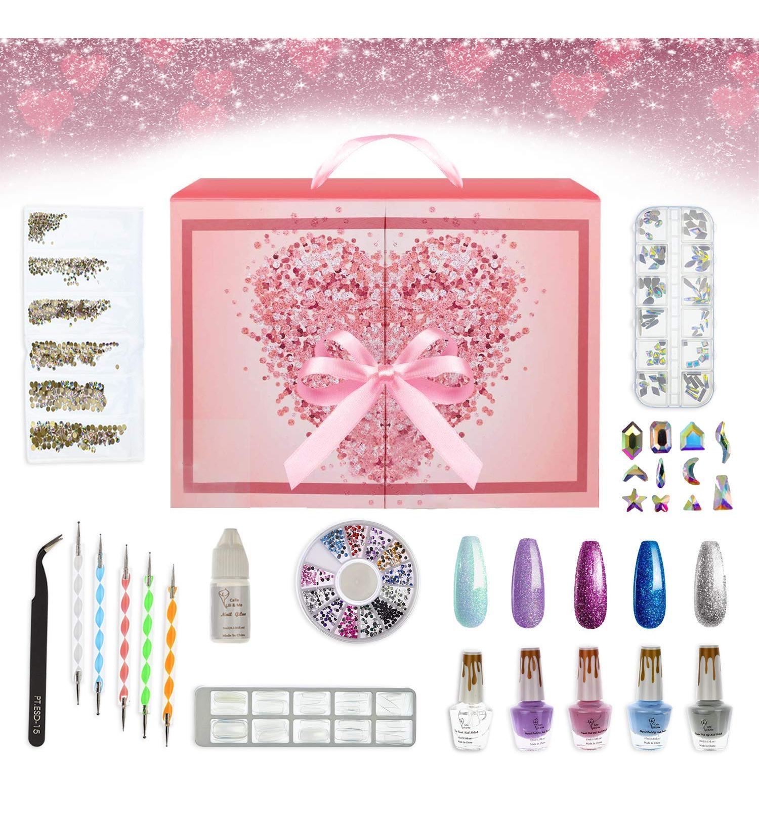 CoralBeau Nail Art Kit with Rhinestones - Teen Gift Set with 4 Nail Polishes, Decor Tools, Extensions, and Rhinestone Gems - Buy Online on GoSupps.com