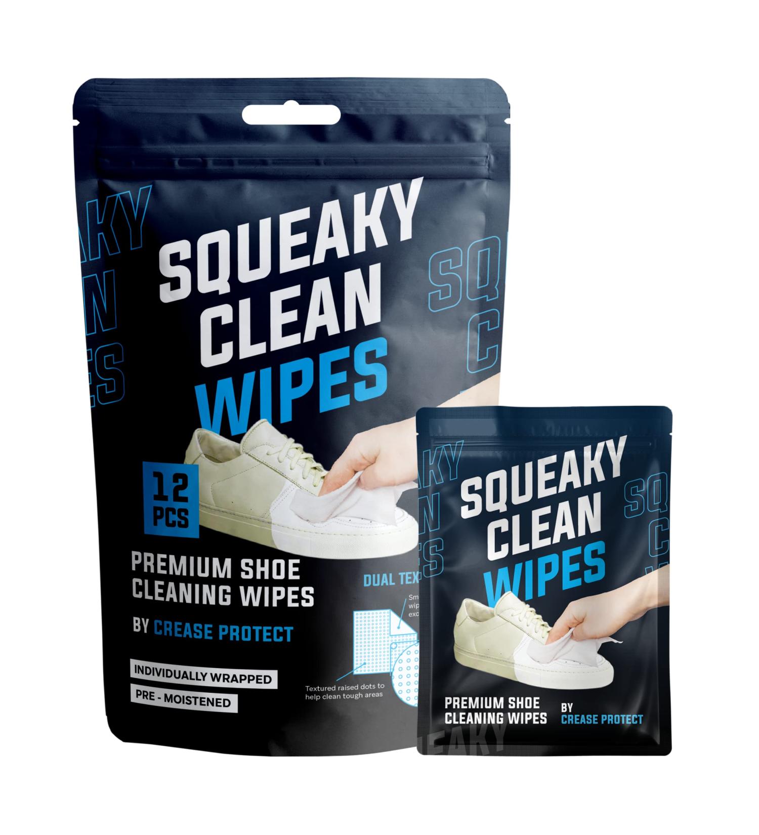 Premium Squeaky Clean Wipes for All Shoes - 24 Pack Individually Wrapped - Dual Textured - Portable Resealable Bag - Keep Your Footwear Looking Brand New! - Buy Online on GoSupps.com