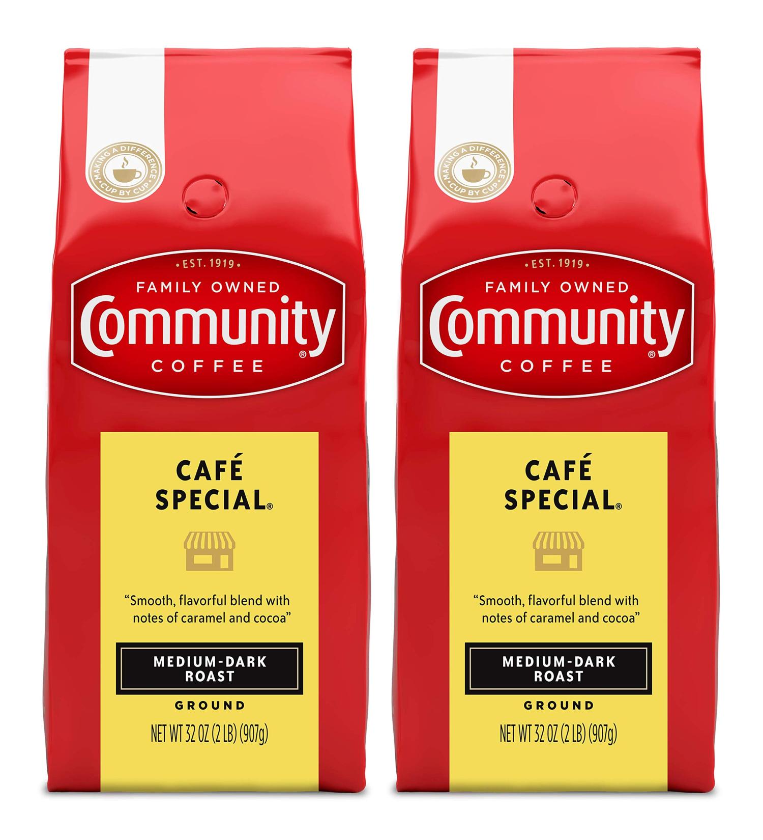 Community Coffee Caf Special Blend 64oz - Medium Dark Roast Ground Coffee Pack of 2 (32oz each) - Buy Online on GoSupps.com