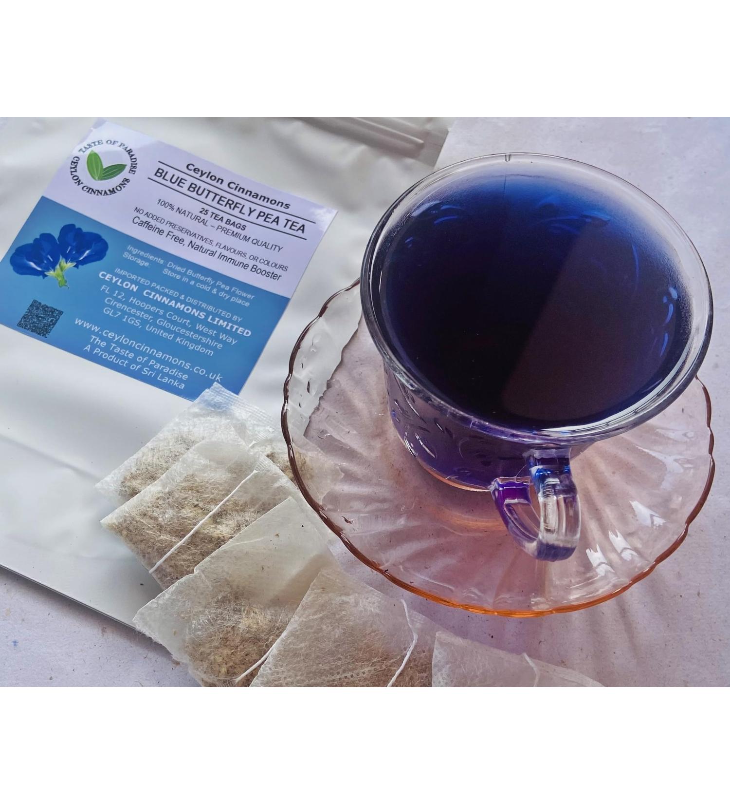 Ceylon Cinnamons Dried Butterfly Flowers Matcha Tea Pack of 25 Tea Bags