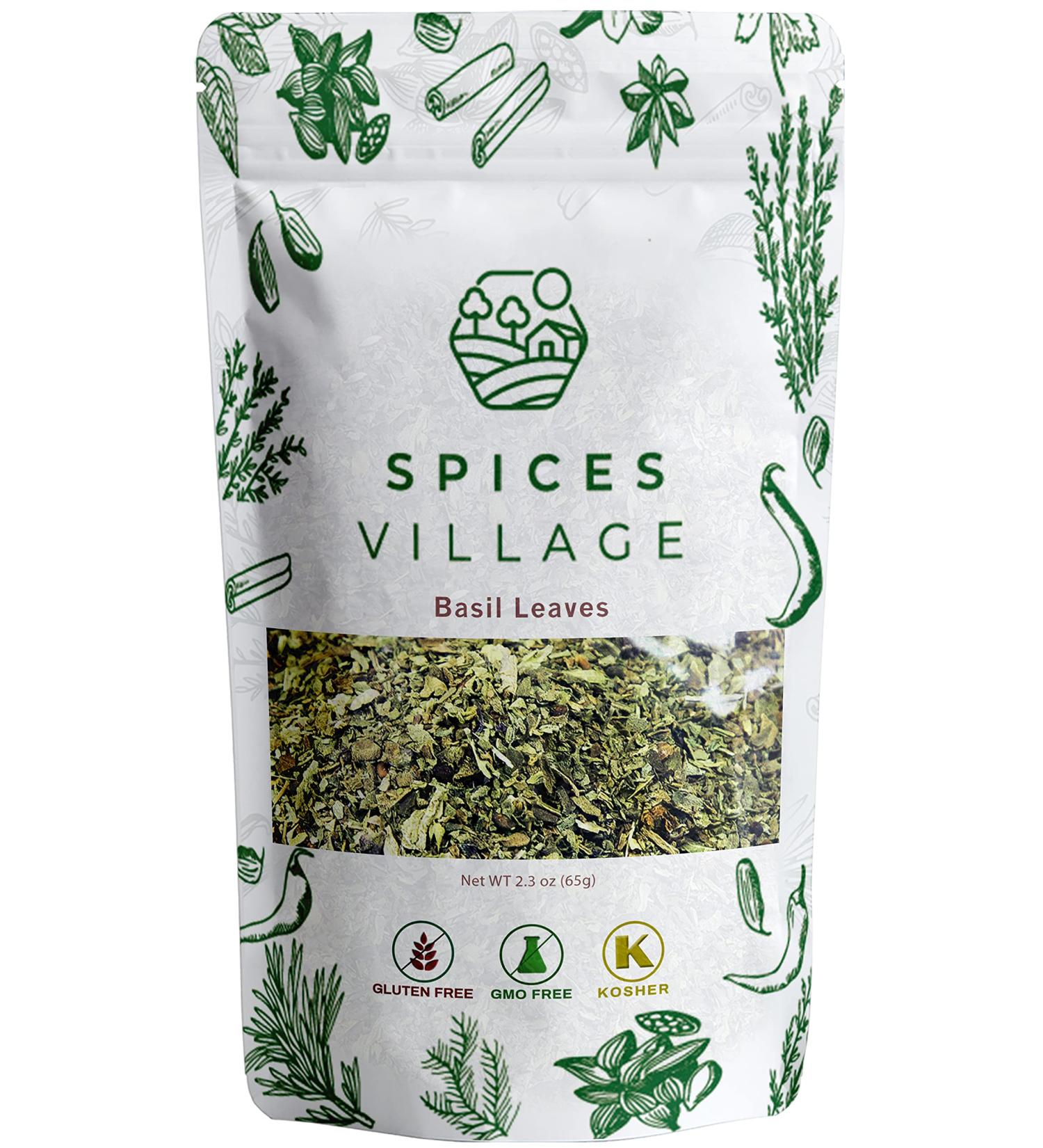 Spices Village Dried Basil (2.3 oz) - All Natural Sweet Basil Leaves - Mediterranean Seasoning - Buy Online on GoSupps.com