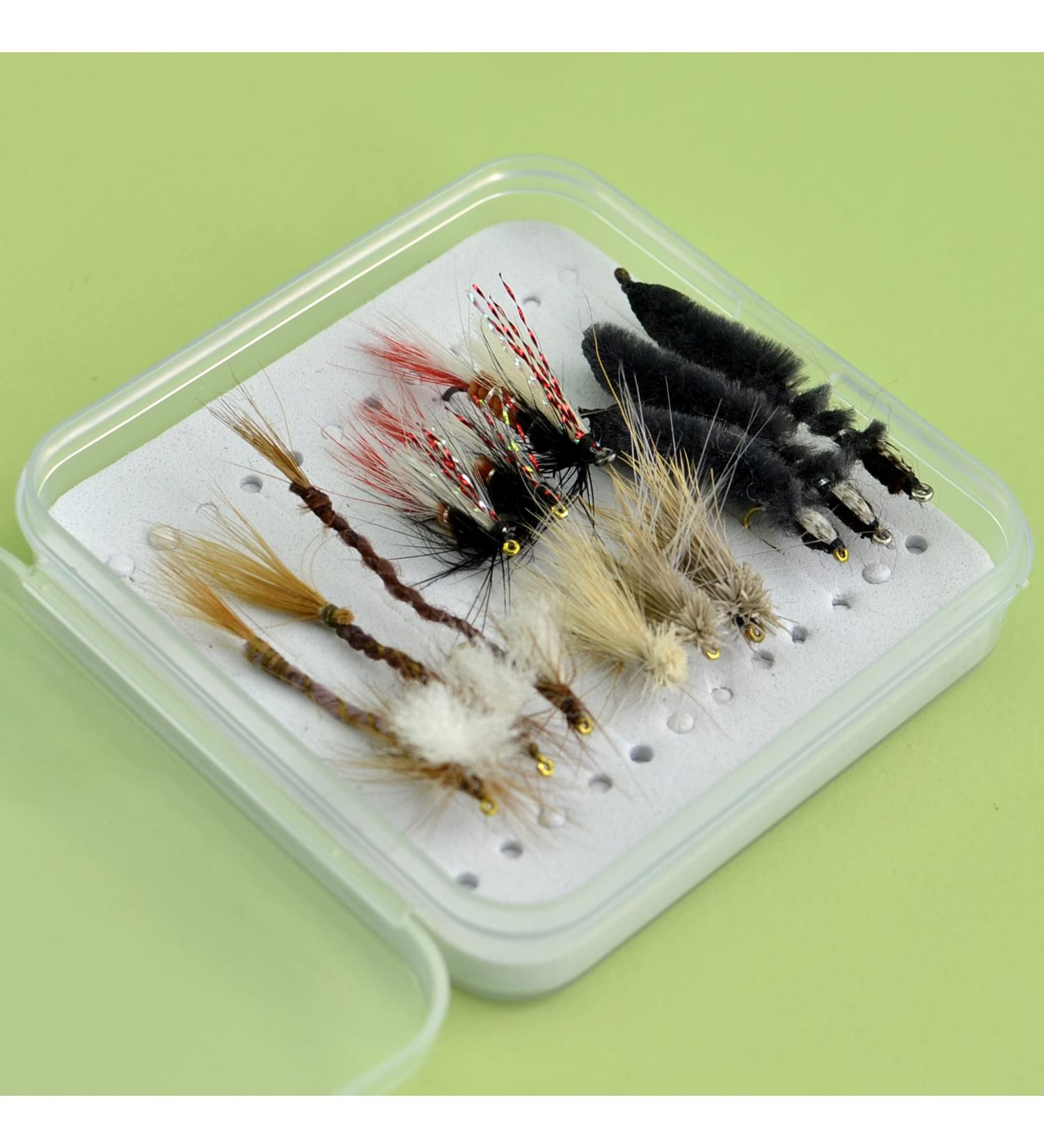 YAZHIDA Fly Fishing Set - Complete Dry Wet Nymph Flies + Mini Fly Box (Mayfly/Skunk) | Best International Shipping - Buy Online on GoSupps.com