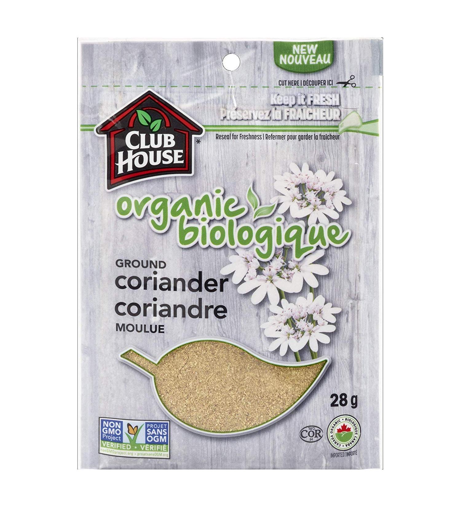 Club House Quality Natural Herbs & Spices Organic Ground Coriander 28g - Buy Online on GoSupps.com