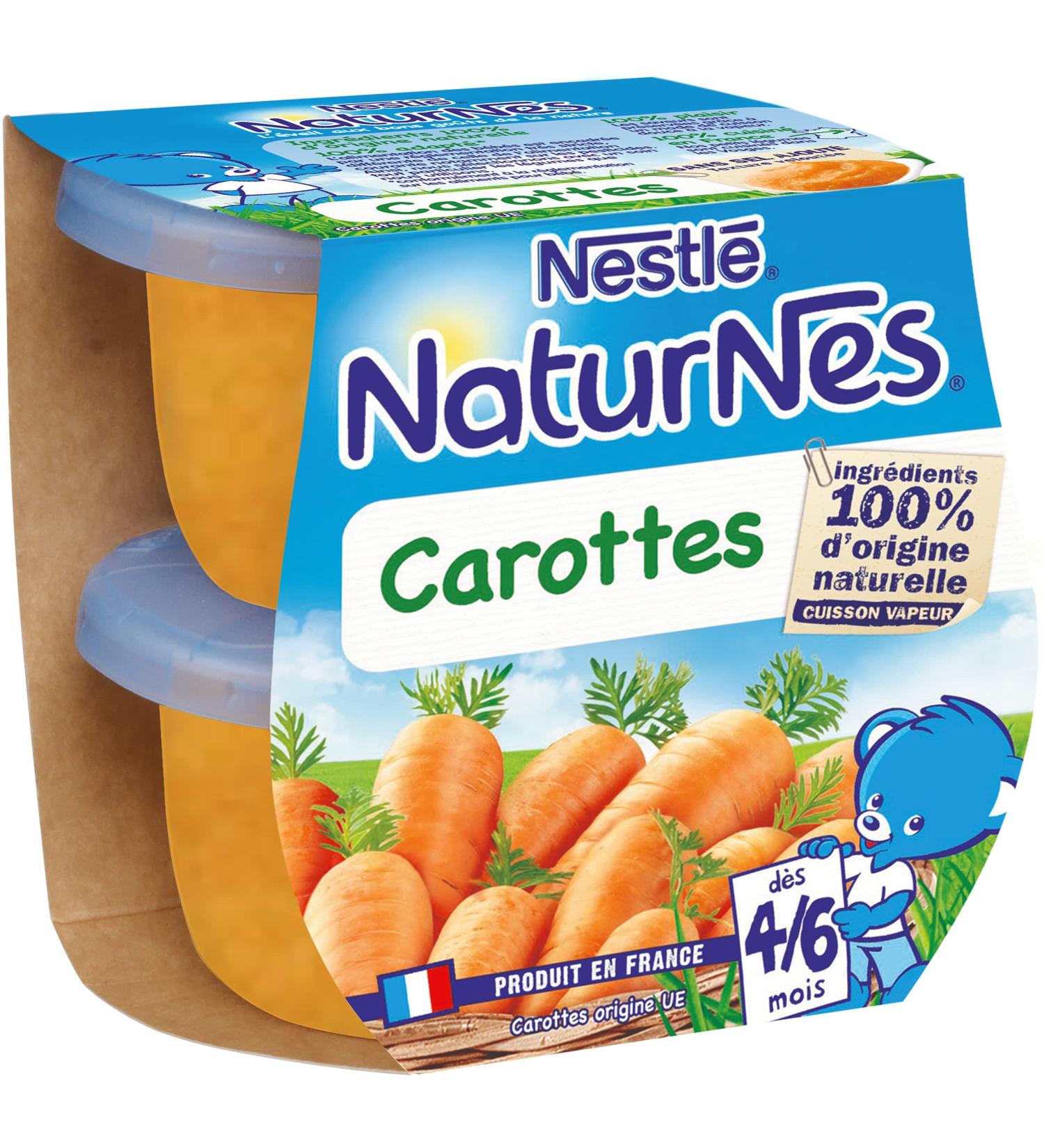 Nestl B b Naturnes Carrots from 4/6 Months 2 x 130 g - Pack of 6 - Buy Online on GoSupps.com