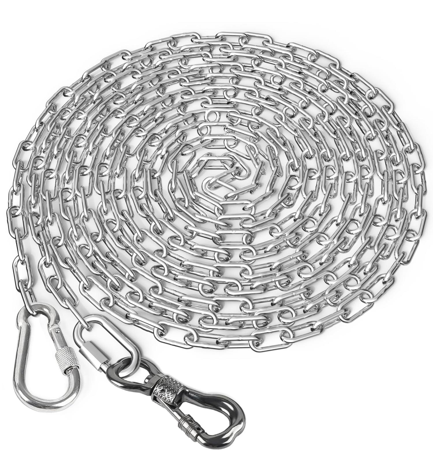 XiaZ Heavy Duty Dog Chains for Outside 20FT Stainless Steel Tie Out Cable with Swivel Hook for Large Medium Dogs Metal Chew Proof Pet Runner Chain Leash Lead for Outdoor Camping Hiking Yard 3MM Silver 3mm 20ft - Buy Online on GoSupps.com