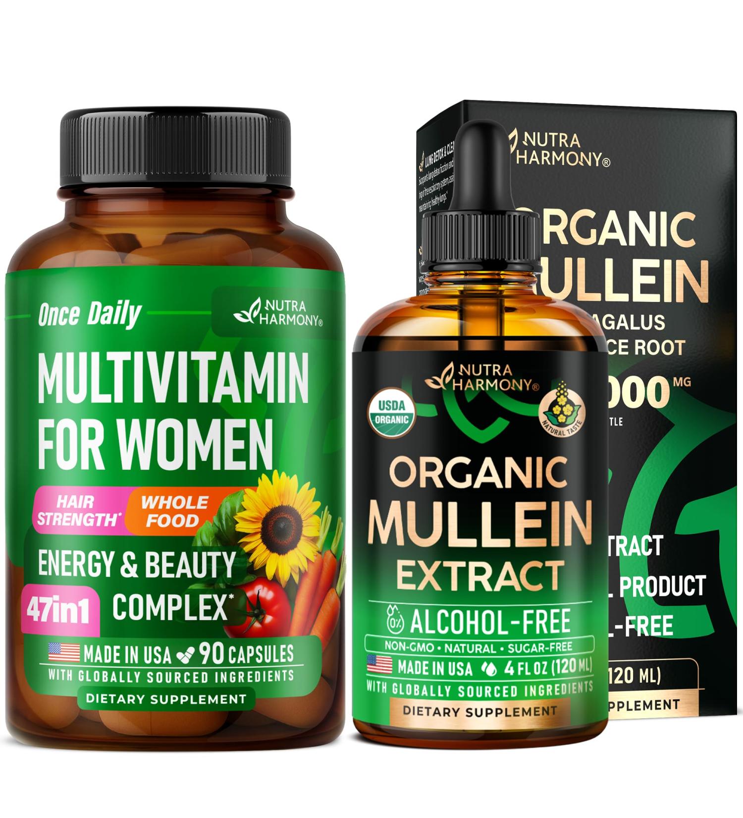 NUTRAHARMONY Mullein Drops & Multivitamins for Women