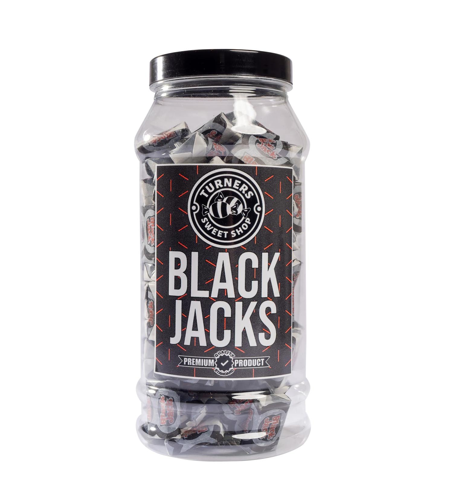 Black Jacks - 535g by Turners Sweet Shop Traditional Retro Gift Jar Classic Original Pick & Mix Sweets Quality Confectionary Fantastic Gifts for Him Her or Them