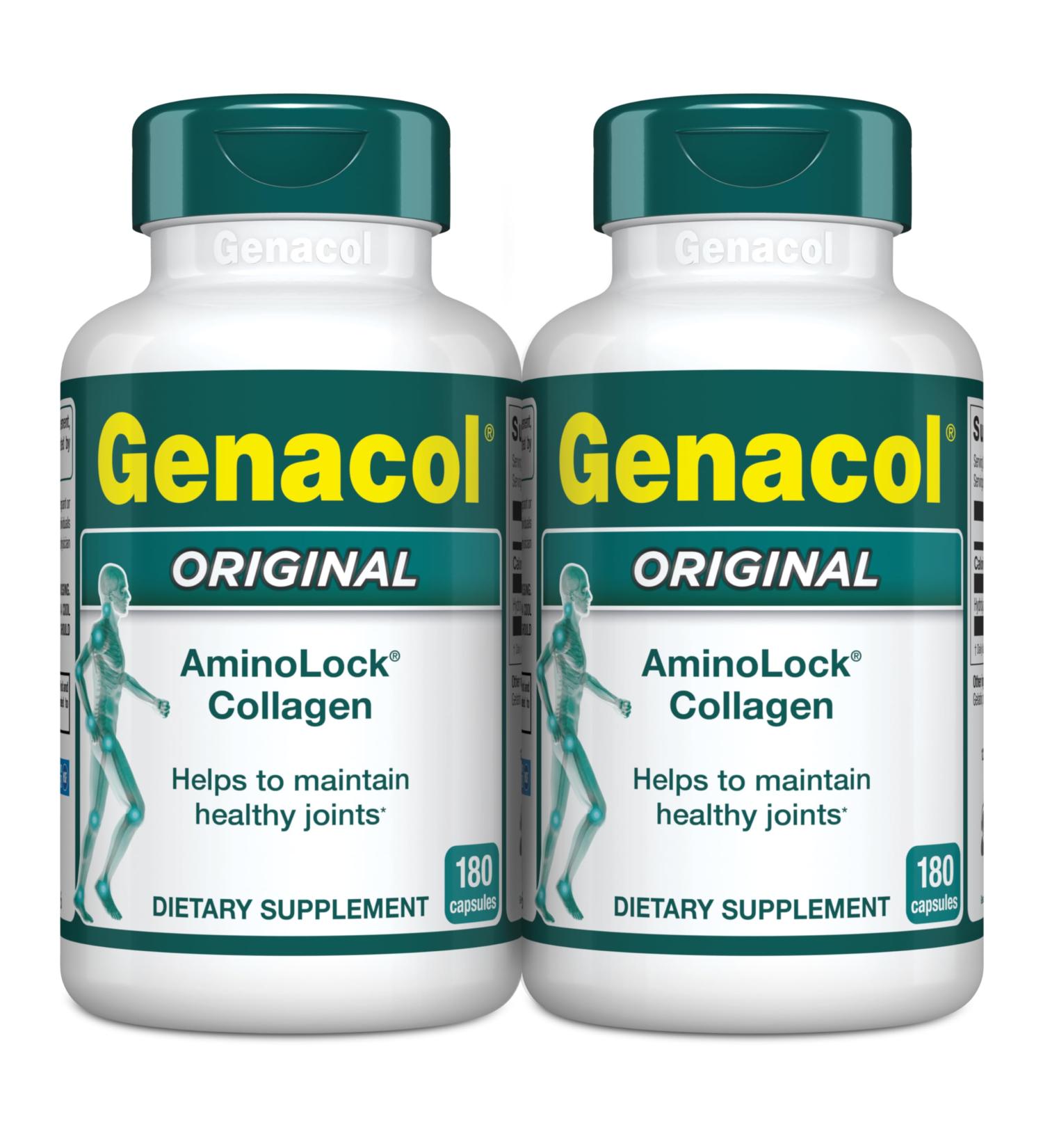 Genacol Original Collagen Supplement with Ultra-Hydrolyzed Peptides for Joint Health Support Value Duo-Pack 360 Capsules (120-Day Supply) Unflavored 180 Count (Pack of 2) - Buy Online on GoSupps.com