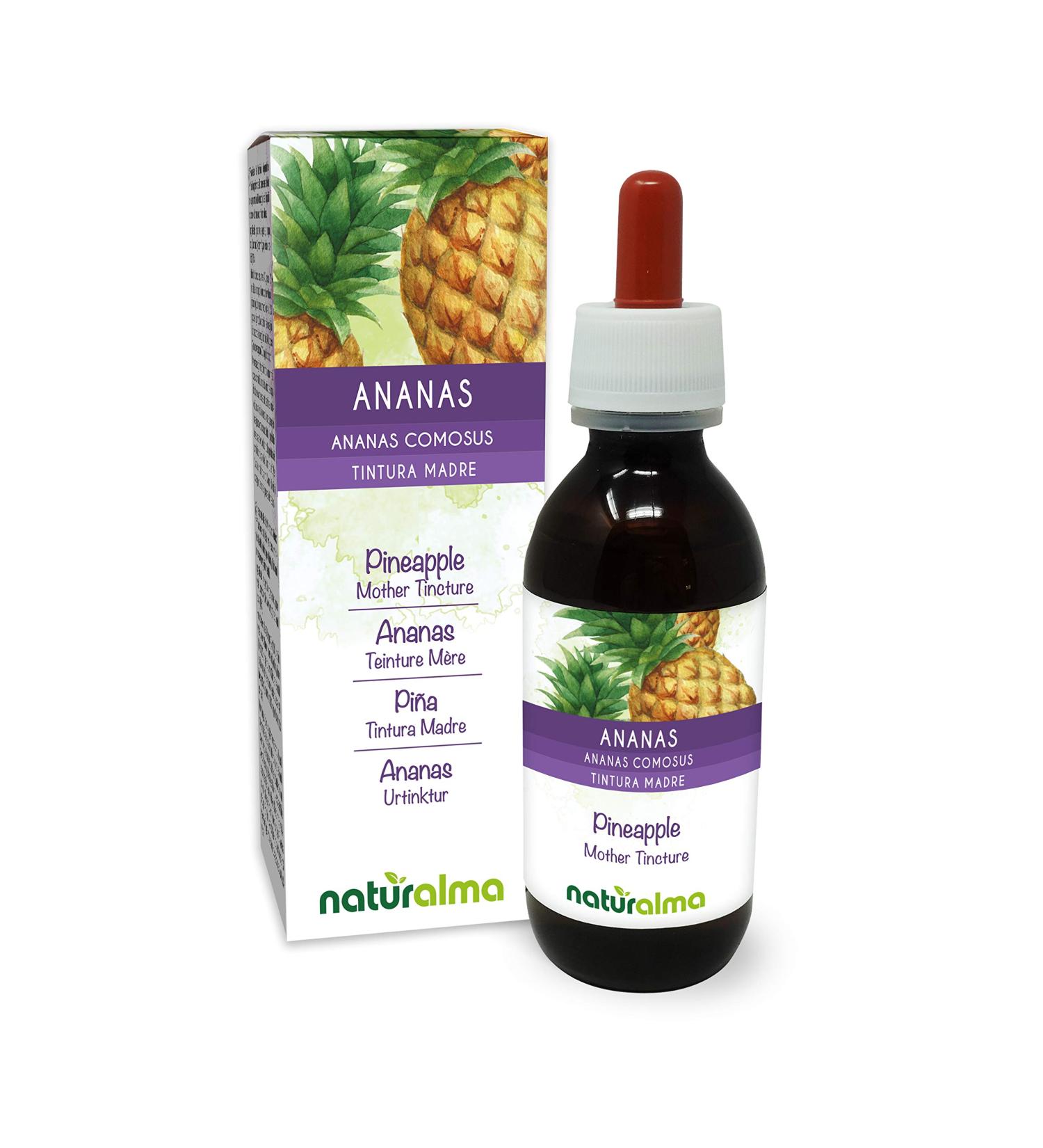 Pineapple Fruit Stems Mother Tincture 120ml | Naturalma Alcohol-Free Liquid Extract Drops | Vegan Food Supplement - Buy Online on GoSupps.com