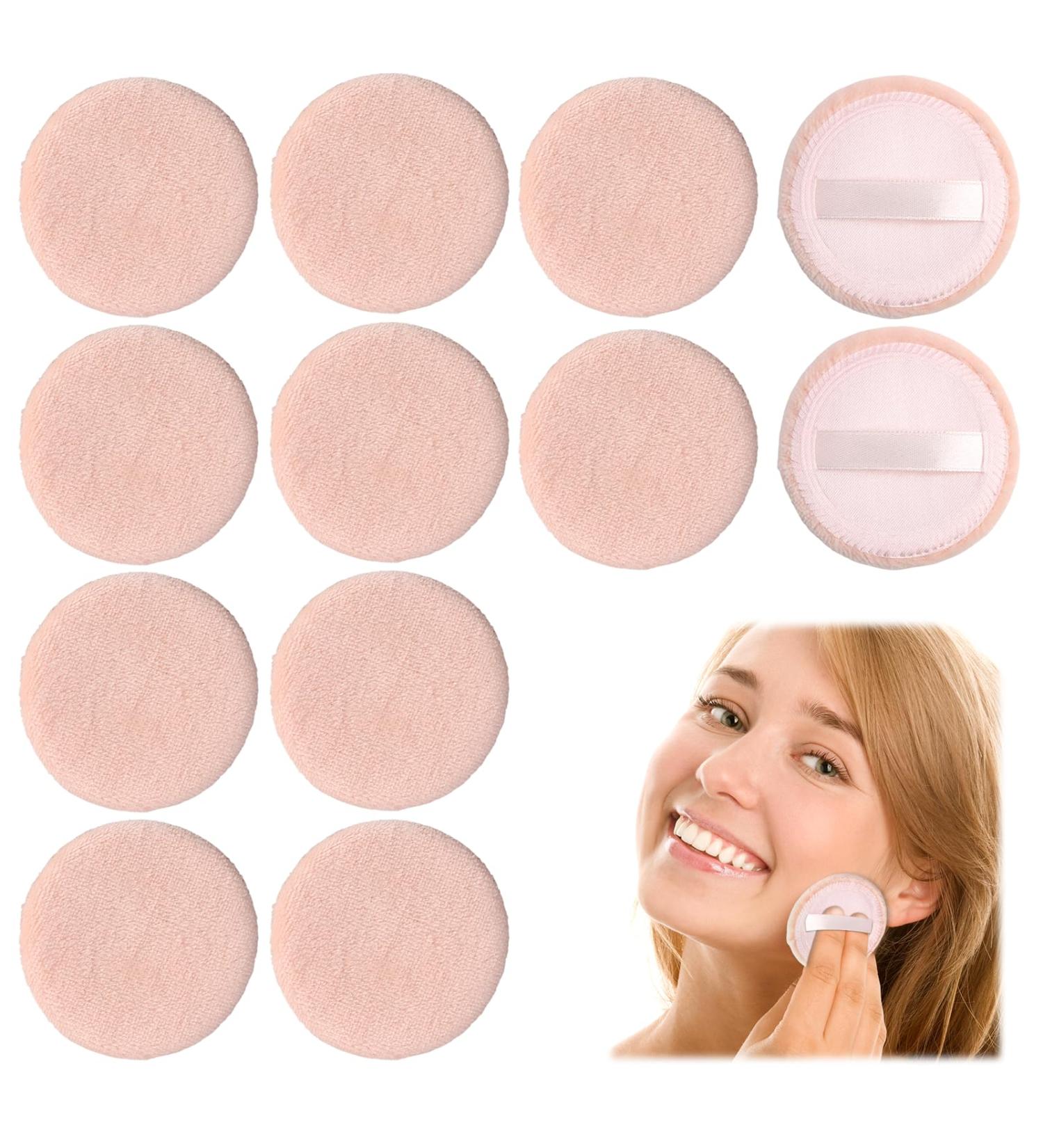12 Pieces Makeup Powder Puffs Blending Tools for Loose Mineral & Body Powder Wet/Dry Face Makeup Applicators with Strap - Buy Online on GoSupps.com
