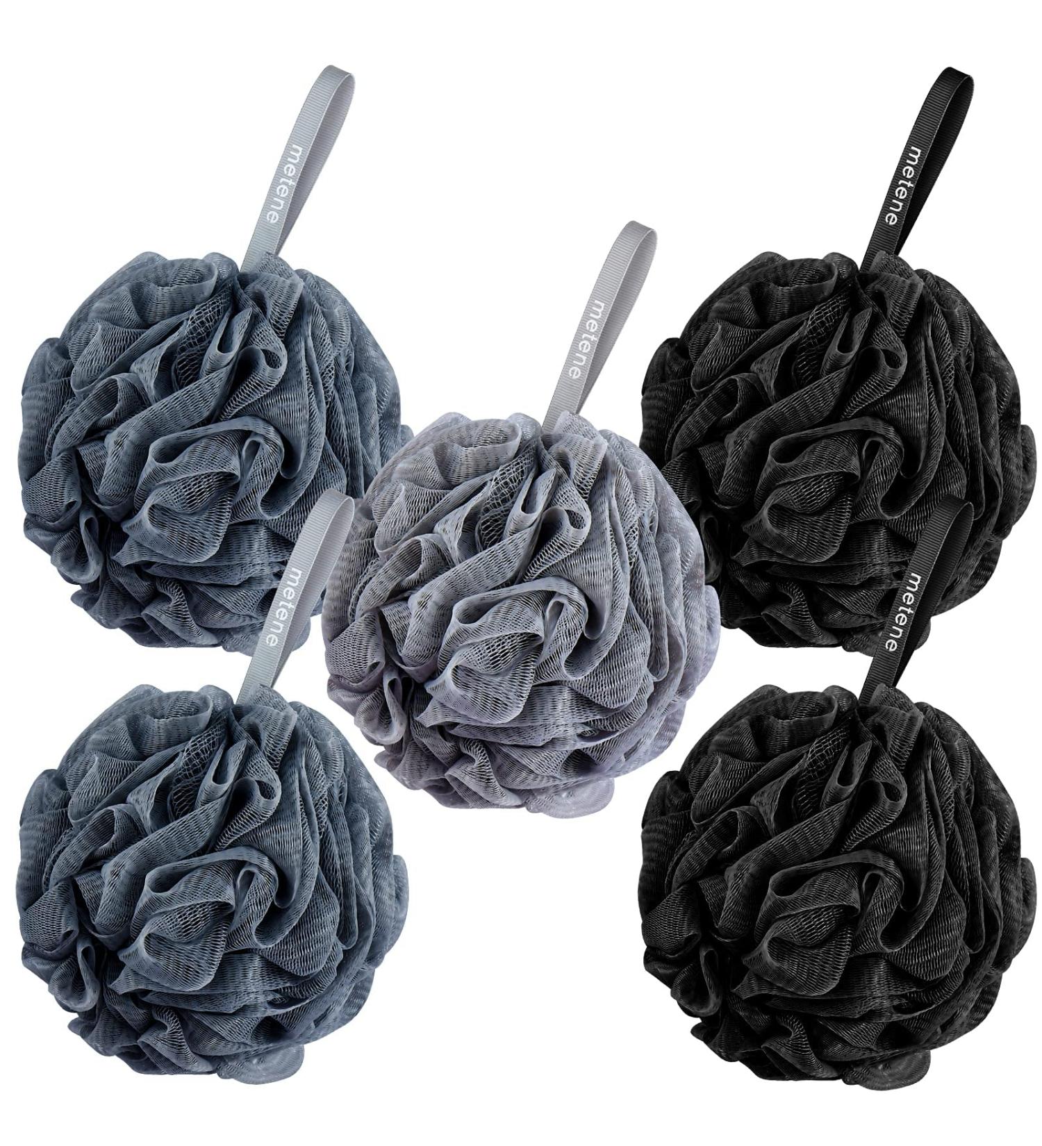 Metene Bath Shower Loofah Sponge 5 Pack - Exfoliating Body Wash Scrubber for Men and Women - Essential Skin Care Shower Accessories - 60g - 5 Count - Buy Online on GoSupps.com