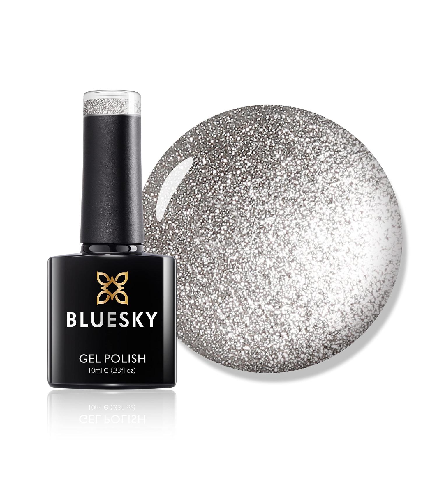 Bluesky Gel Nail Polish Silver Glitter A018 Long Lasting Chip Resistant 10 ml (Requires Drying Under UV LED Lamp) - Buy Online on GoSupps.com