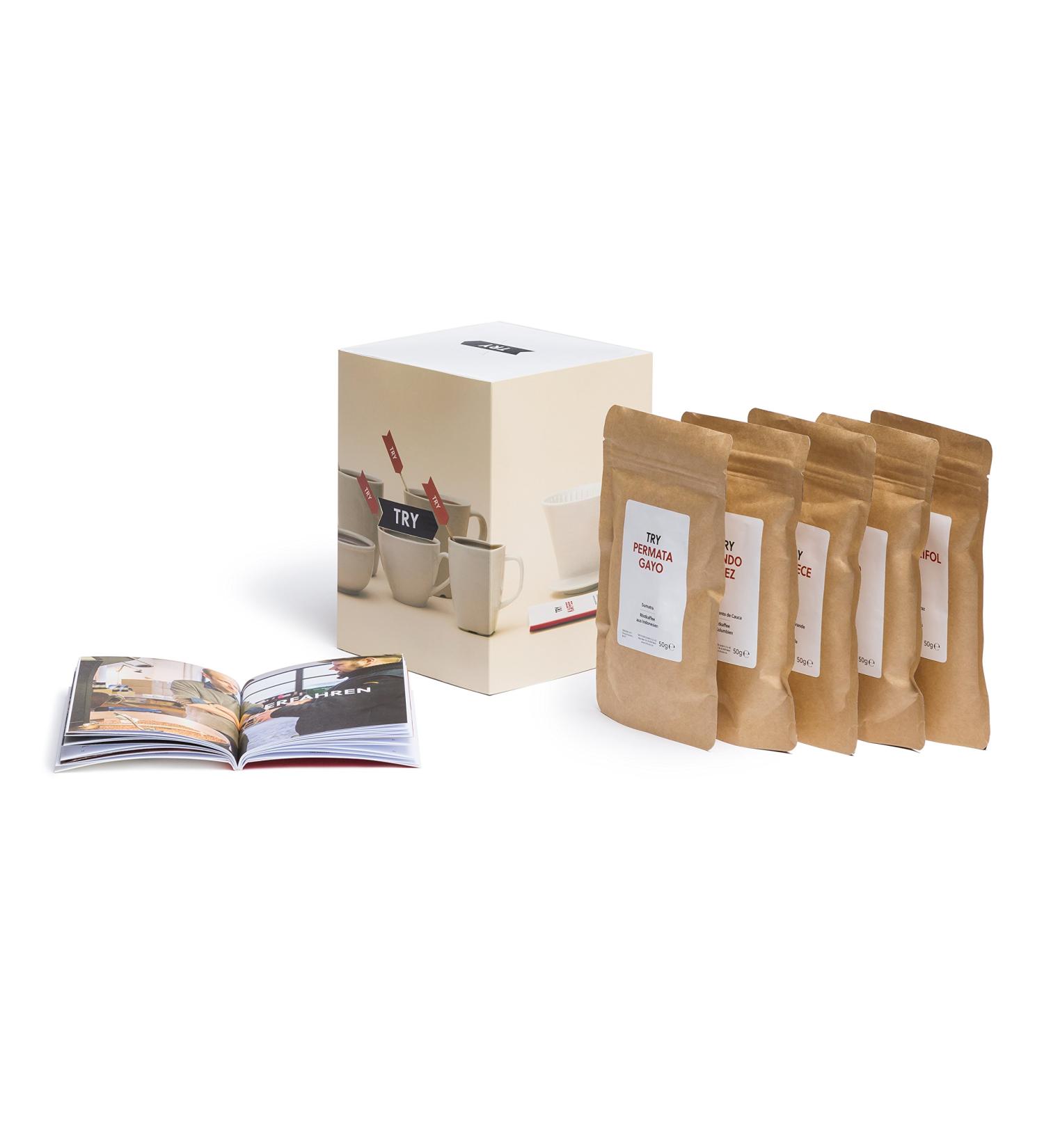 Try Coffee Gift Set - Whole Beans from The Lions Den | Top 5 Global Coffees & 60-Page Booklet | Perfect Gift for Coffee Lovers - Buy Online on GoSupps.com