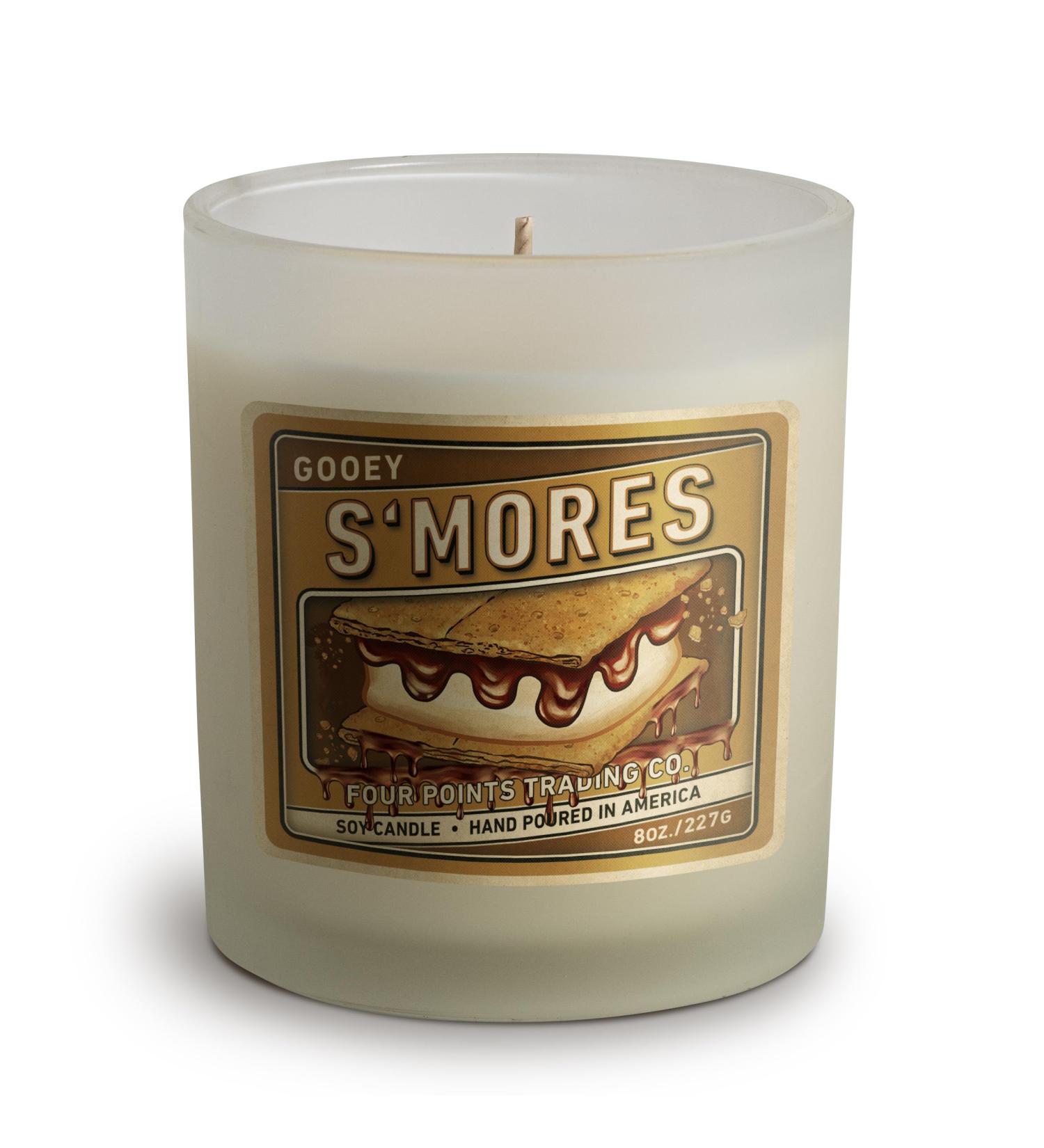 S'Mores Scented 8 Oz Soy Aromatherapy Candle w/Jar - Four Points Trading Co8
