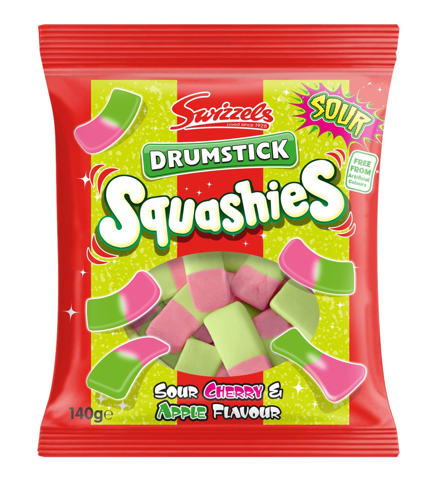 Swizzels Squashies Sweets - Sour Apple and Cherry Flavour- Single Pack 140g - Buy Online on GoSupps.com