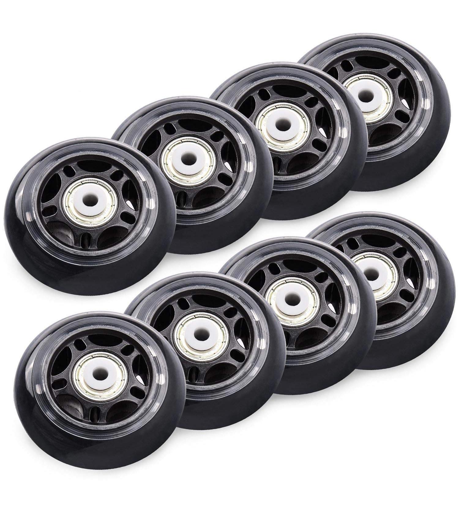 TOBWOLF 8 Pack Inline Skate Wheels 76mm 84A with ABEC-7 Bearing - Indoor/Outdoor Roller Blade Skating Wheels & Luggage Wheels - Training Wheels for Scooters - Black - Buy Online on GoSupps.com