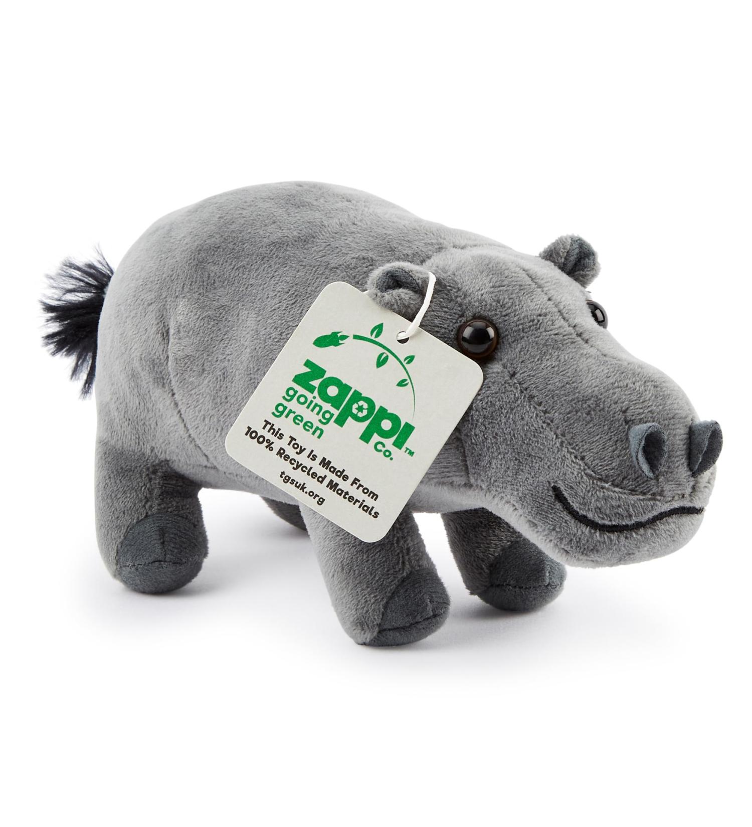 Zappi Co 100% Recycled Plush Hippo Toy - 23cm Stuffed Soft Cuddly Eco Friendly Animal for Newborns - Buy Online on GoSupps.com