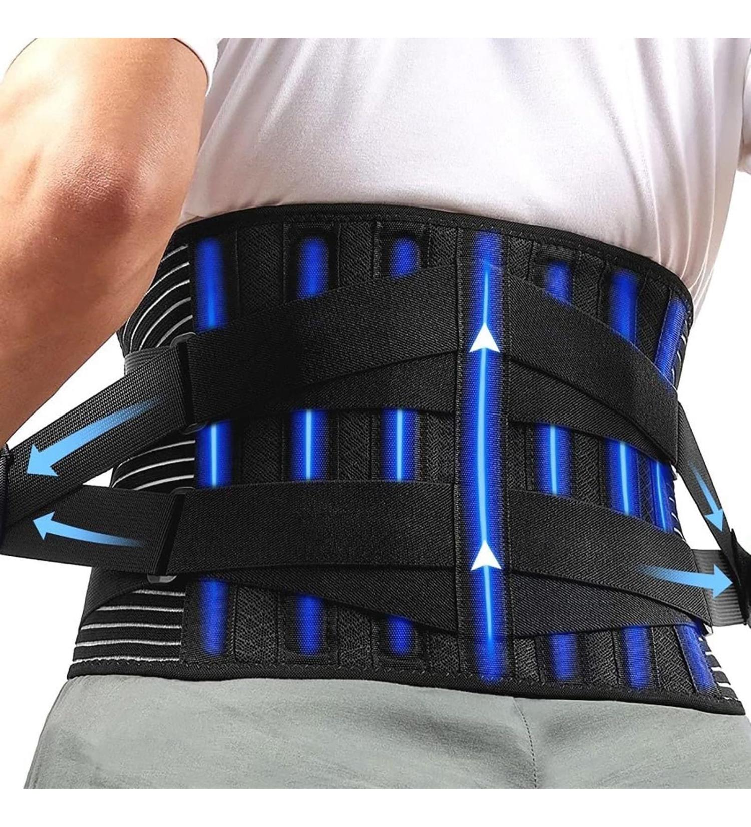 Back Lumbar Support Belt for Men & Women | Orthopedic Corset & Adjustable Waist Trainer for Pain Relief & Spine Decompression | Sciatica & Herniated Disc Support (Black - Buy Online on GoSupps.com