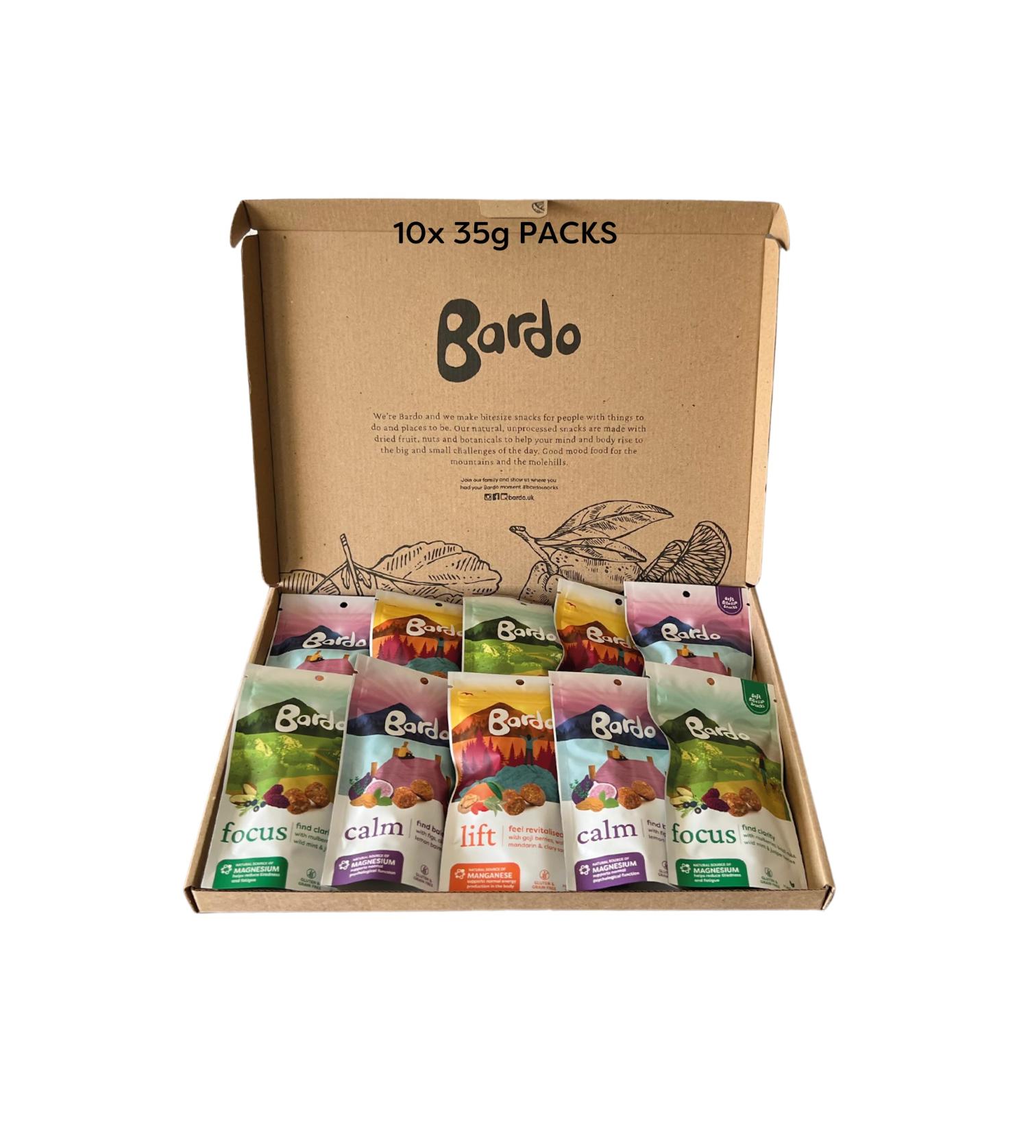 Bardo Mixed Botanicals - 100% Natural Unprocessed Healthy Snack - Low Calorie - Vegan Plant Protein - Gluten & Grain Free - No Added Sugar or Sweeteners - High Fibre - Nourish Awards Winner (10 pack) - Buy Online on GoSupps.com