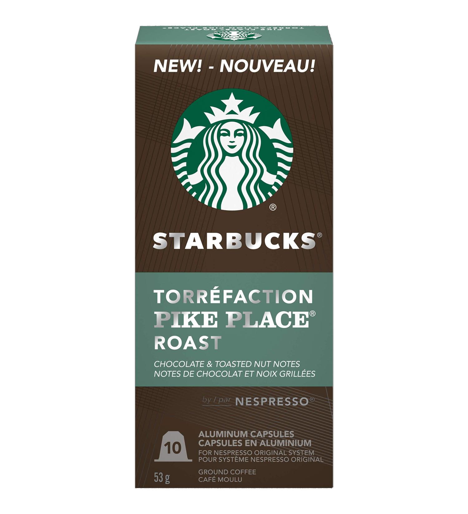 Starbucks By Nespresso Pike Place 5 X 10 Nespresso Coffee Pods 50 Count Pike Place 10 count (Pack of 5) - Buy Online on GoSupps.com