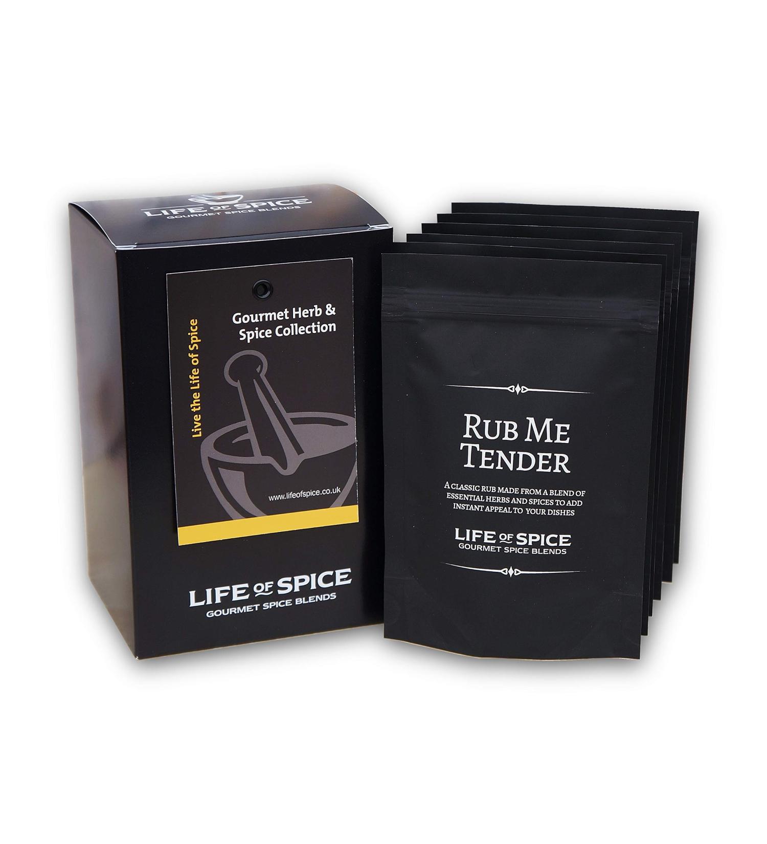 Life of Spice Gourmet Herb & Spice Collection - 6 Unique Flavours | Rubs, Salts, Herbs | 300g | Recipe Cards | Ideal Christmas or Birthday Gift - Buy Online on GoSupps.com