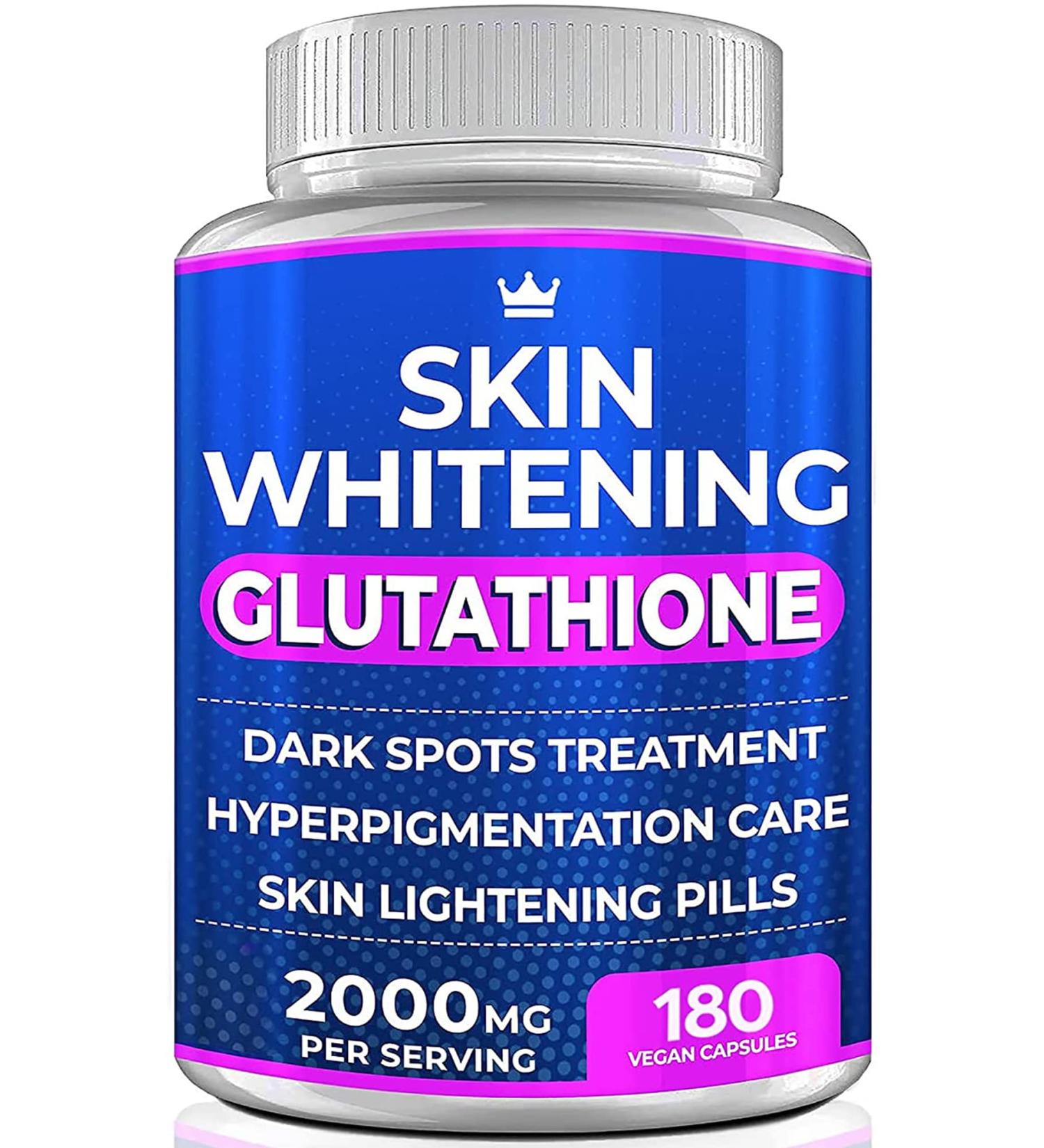 Glutathione Whitening Pills - 2000mg 180 Capsules - Skin Lightening, Dark Spot Remover, Hyperpigmentation Treatment - Buy Online on GoSupps.com