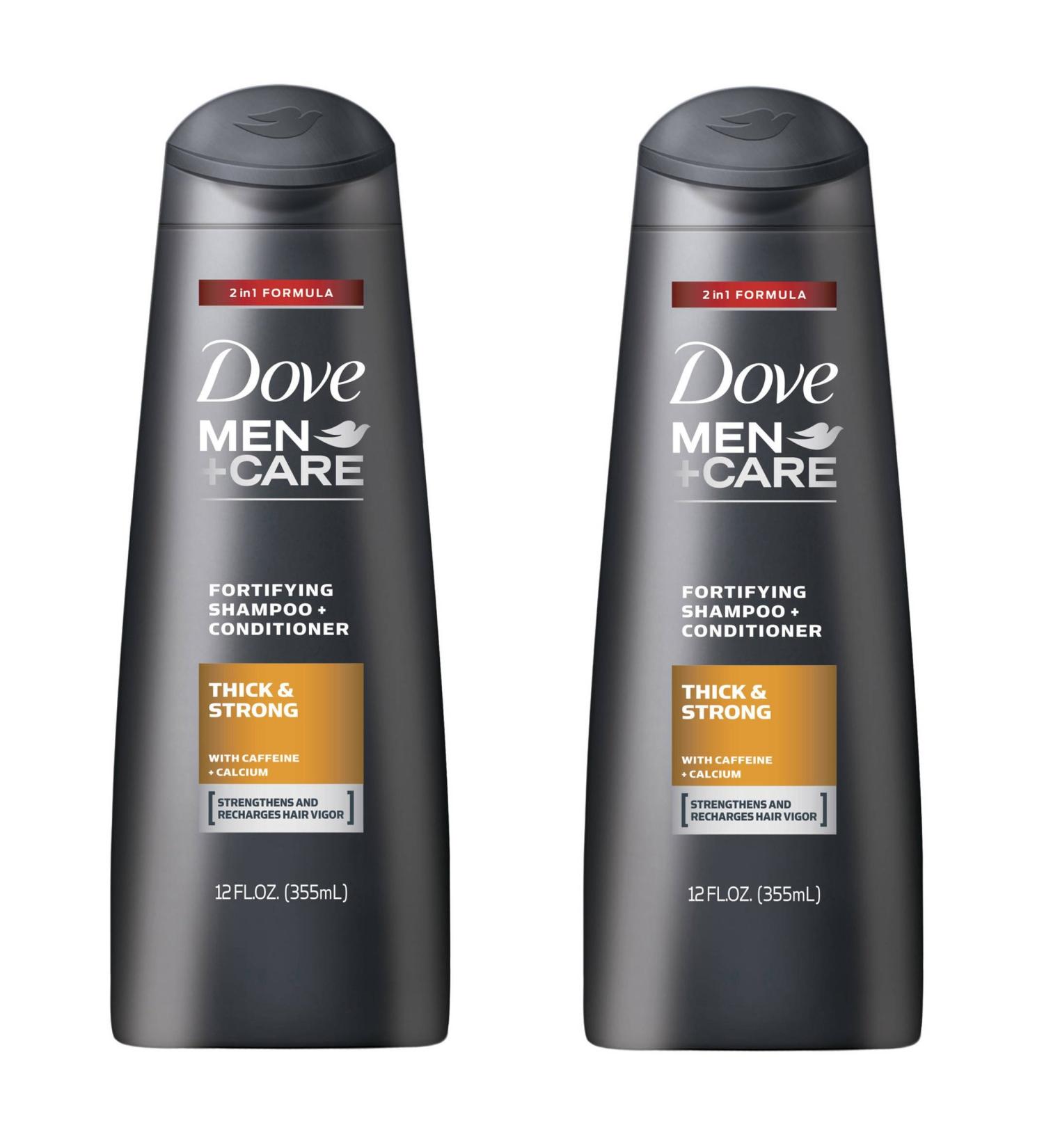 Dove Men+Care Thick and Strong Fortifying 2in1 Shampoo and Conditioner 12 FL OZ - Pack of 2
