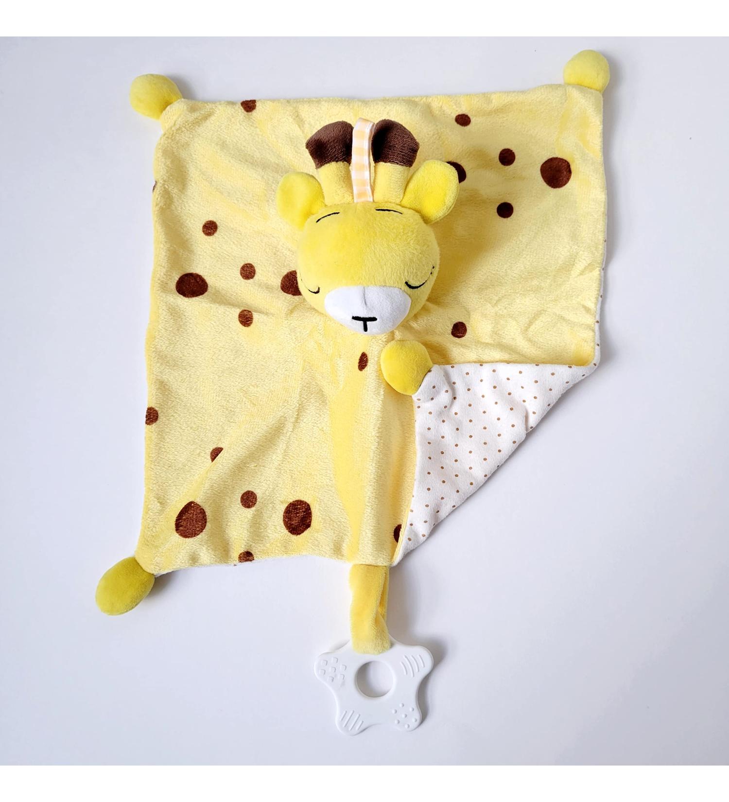 Bubby Boo Yellow Giraffe Stuffed Animal Security Blanket with Rattle and Teether - Soft Snuggle Toy for Baby - Soothing Plush Lovey - Perfect Baby Gift - Buy Online on GoSupps.com