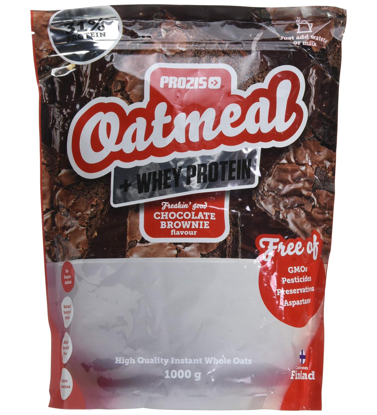 Prozis Oatmeal + Whey - Oats and whey 1000g Chocolate Brownie - Buy Online on GoSupps.com