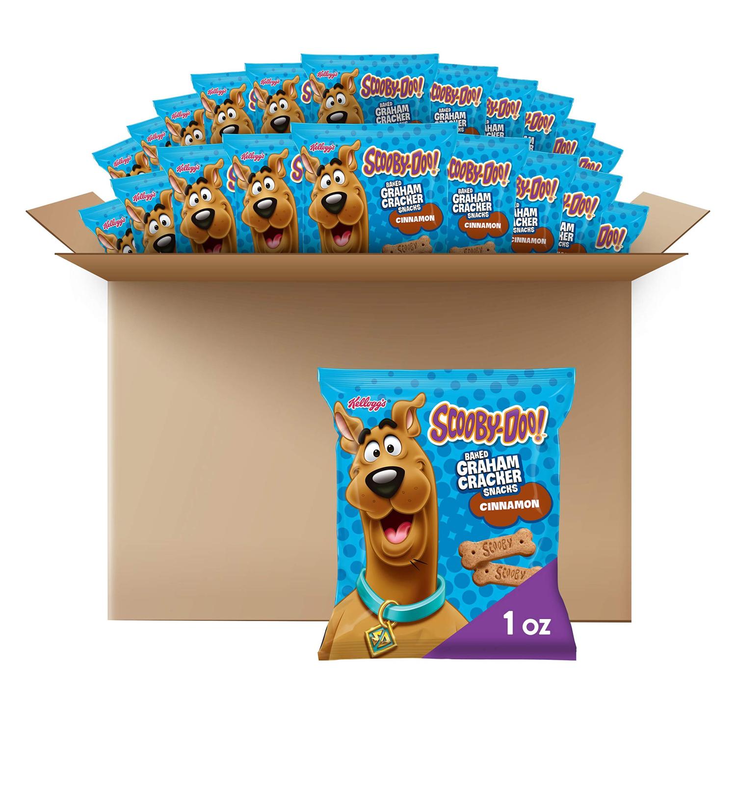 Kellogg's Scooby-Doo! Cinnamon Graham Cracker Snacks - Whole Grain | 1 oz Bag (40 Bags) - Buy Online on GoSupps.com