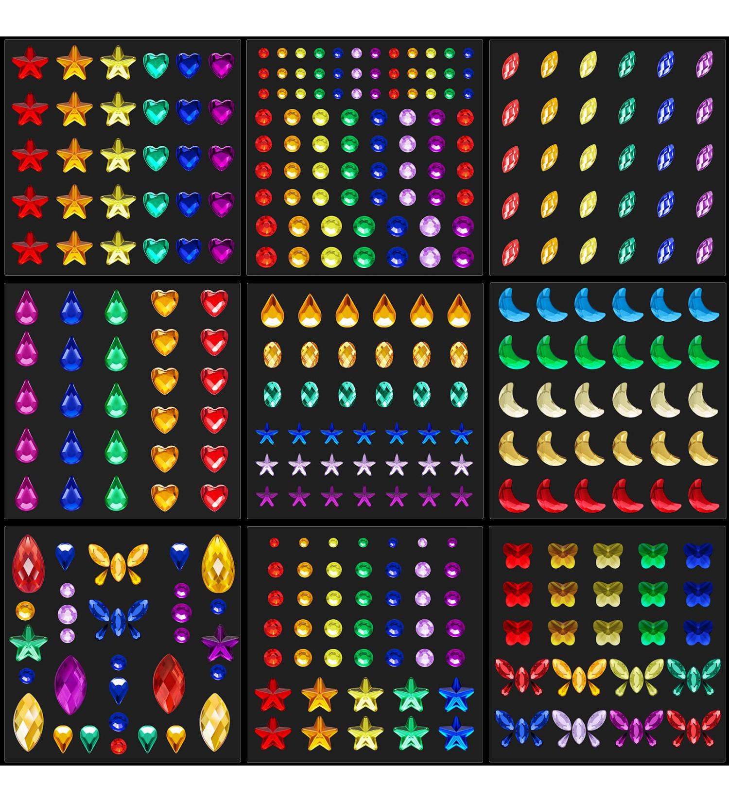 9 Sheets Eye Body Face Gems - Self-Adhesive Rhinestone Stickers for Festival Makeup & Nail Art | Crystal Rainbow Decoration - Buy Online on GoSupps.com