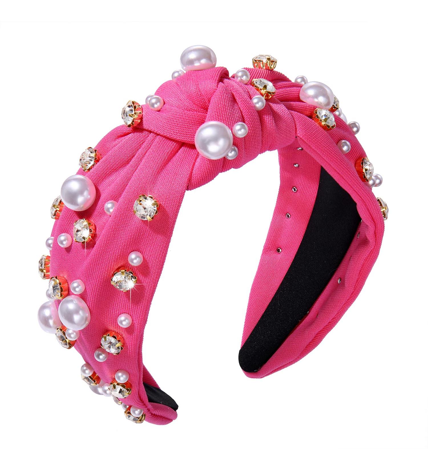 White Pearl Rhinestone Crystal Headband for Women - Elegant Bridal Hair Accessories - Buy Online on GoSupps.com