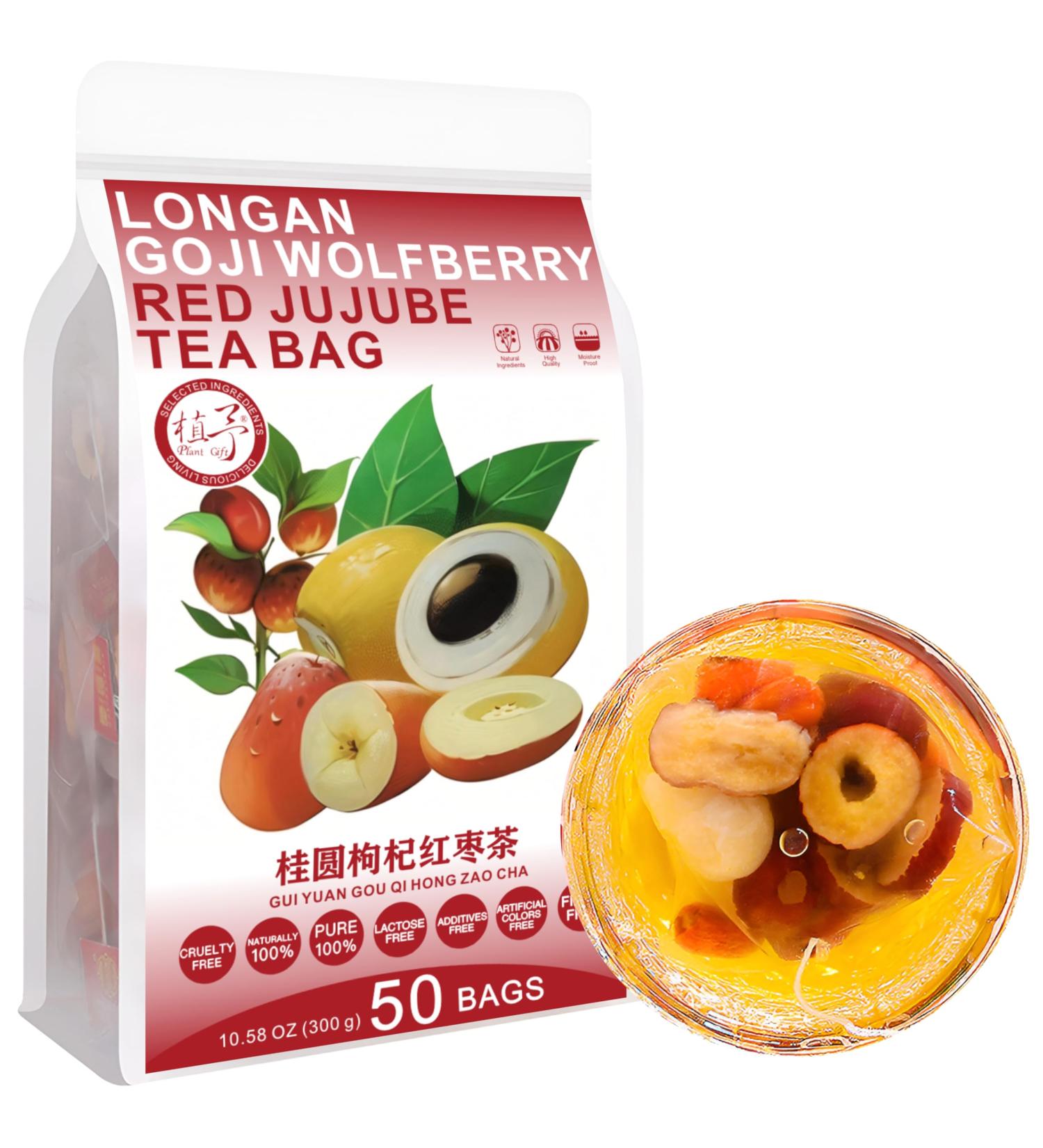 Longan Goji Wolfberry Red Jujube Tea Bag 300g/10.58oz (6g*50bags) Th aux fruits de Goji baies de Goji Saveur d licieuse boisson tisane m lange de th floral - Buy Online on GoSupps.com