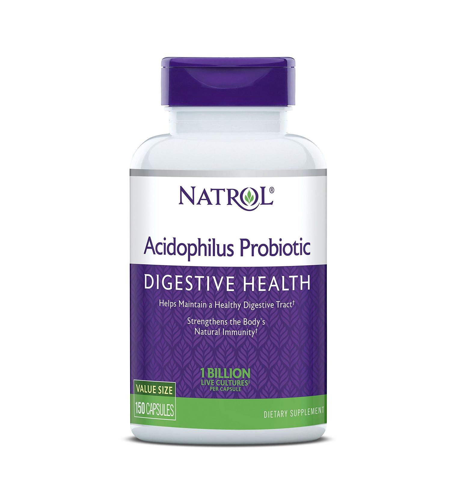 Buy Natrol Acidophilus Probiotic 100 mg - 150 Capsules for Digestive Health - Buy Online on GoSupps.com