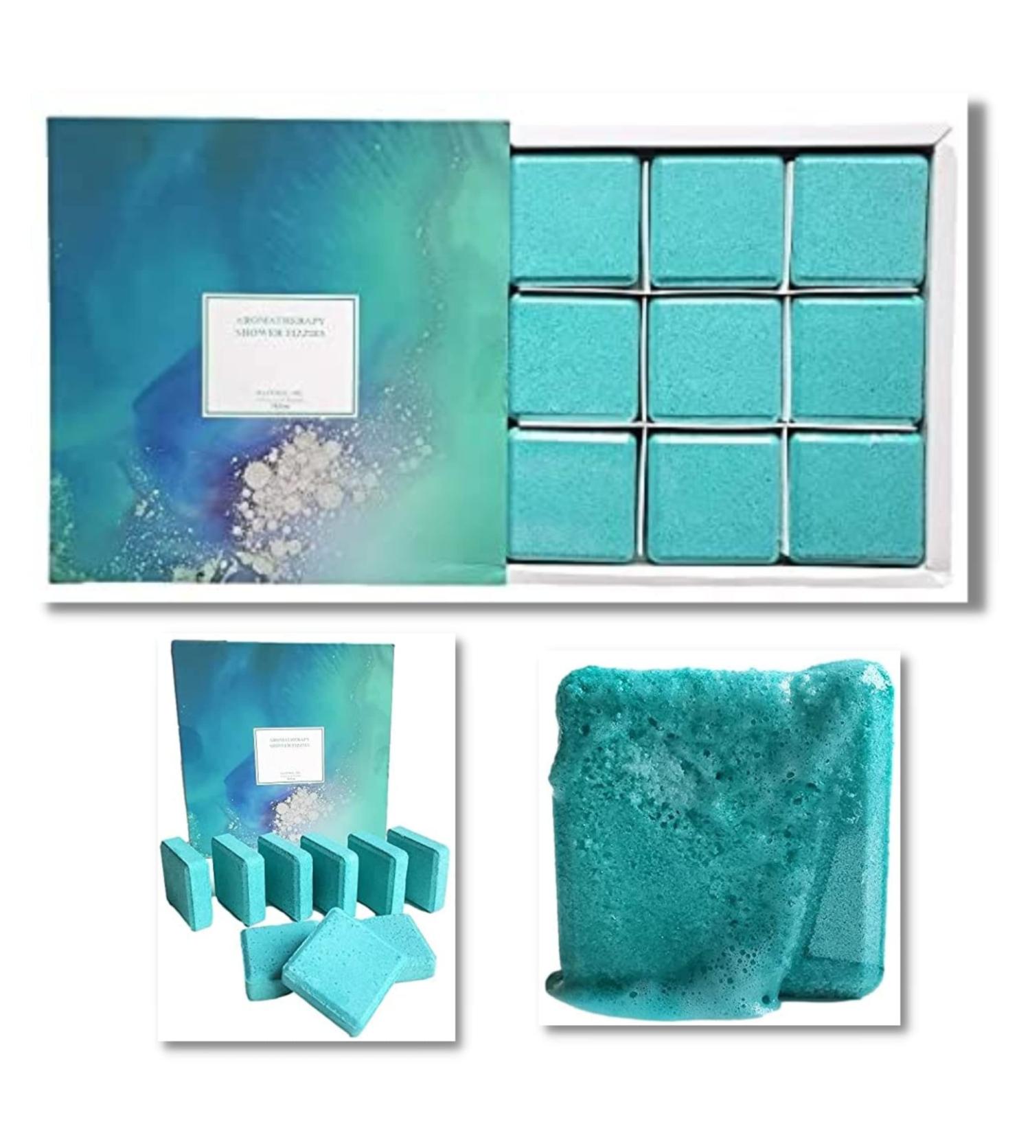 Aromatherapy Shower Steamers - Set of 9 Shower Bombs with Essential Oils for Relaxation - Eucalyptus (Box) - Buy Online on GoSupps.com