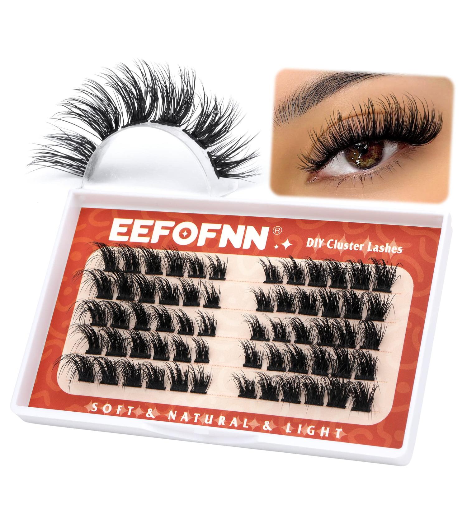 Mink Cluster Lashes: Fluffy DIY Individual Eyelash Extensions by Eefofnn (8mm-16mm Mixed Length) - Buy Online on GoSupps.com