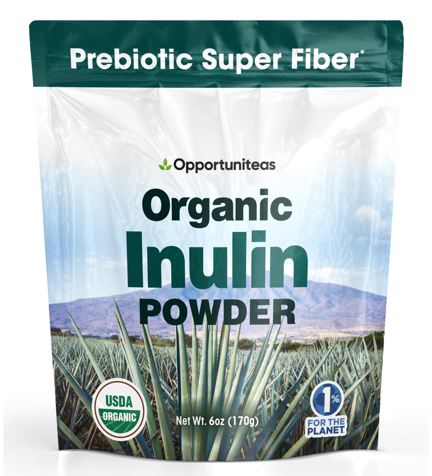Opportuniteas Organic Agave Inulin Powder Soluble Fiber Ingredient from Blue Agave Unflavored - Buy Online on GoSupps.com