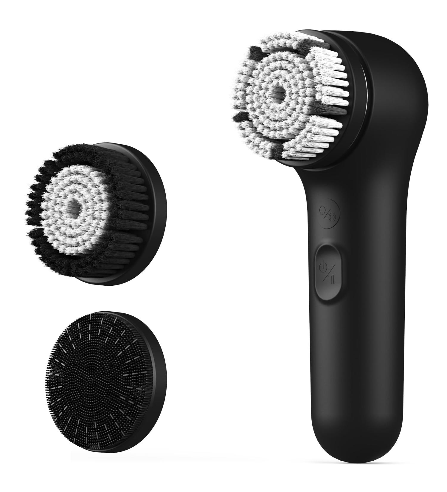 N graCoola 3.0 Waterproof Facial Cleansing Brush - Rechargeable Electric Face Scrubber for Men & Women with 3 Brushes & 2 Action Modes - Black - Buy Online on GoSupps.com